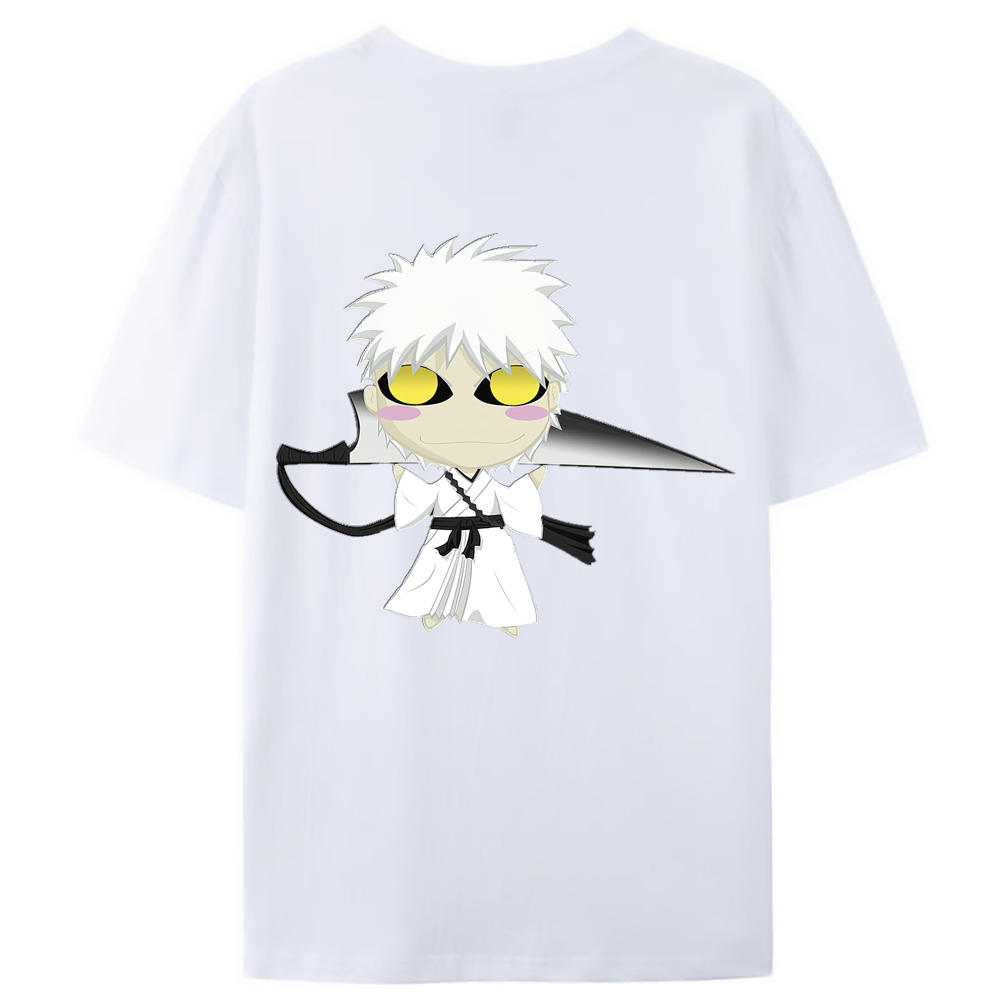（画像用） ブリーチ 黒崎一護（くろさき いちご）BLEACH Kurosaki Ichigo 綿100％ メンズ半袖Tシャツ（バックプリント） 通気性