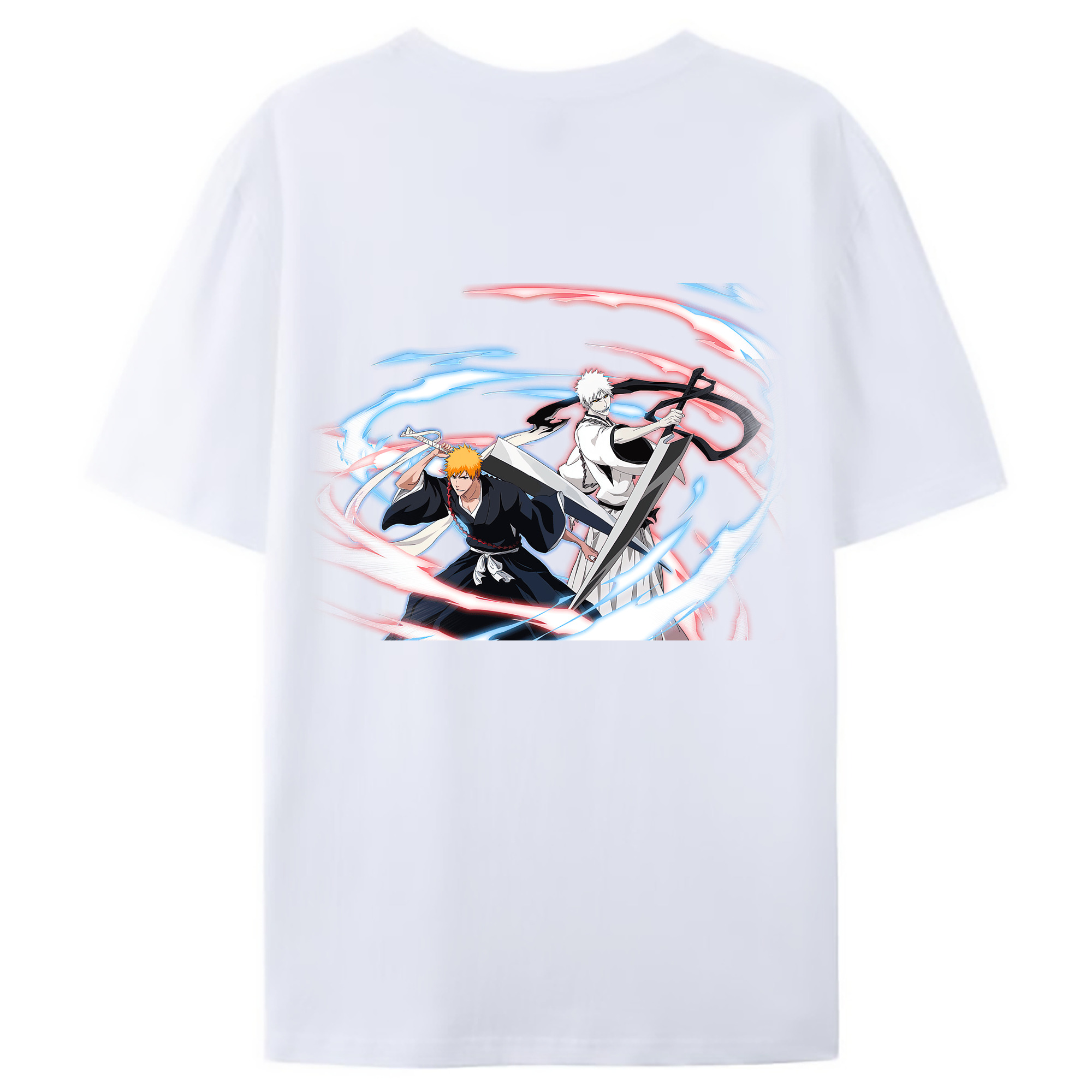 （画像用） ブリーチ 黒崎一護（くろさき いちご）BLEACH Kurosaki Ichigo 綿100％ メンズ半袖Tシャツ（バックプリント） 通気性