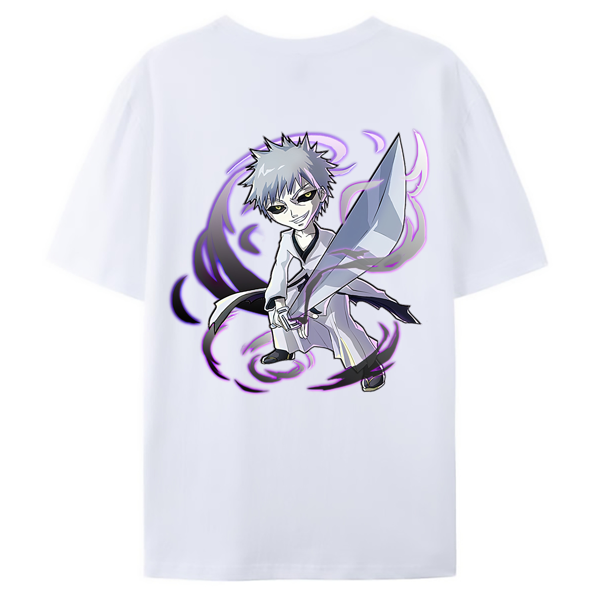 （画像用） ブリーチ 黒崎一護（くろさき いちご）BLEACH Kurosaki Ichigo 綿100％ メンズ半袖Tシャツ（バックプリント） 通気性