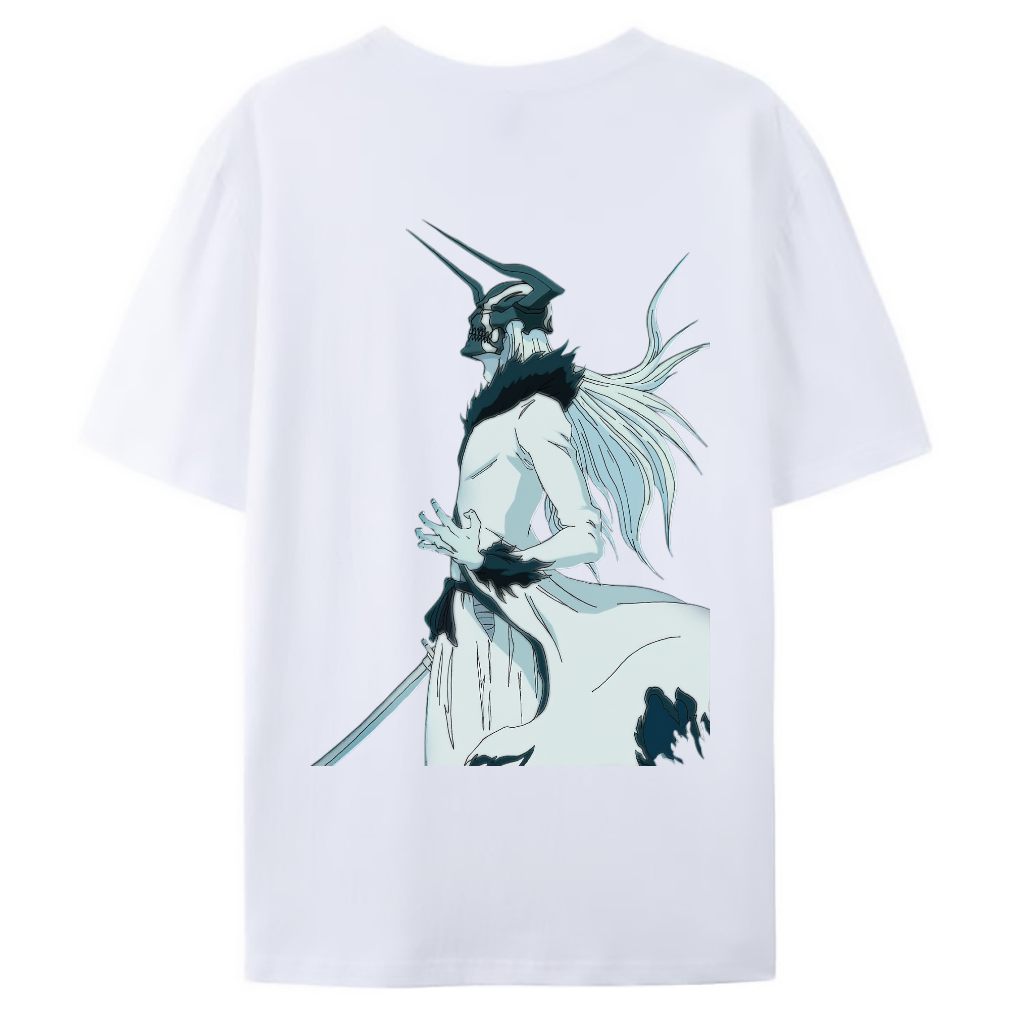 （画像用） ブリーチ 黒崎一護（くろさき いちご）BLEACH Kurosaki Ichigo 綿100％ メンズ半袖Tシャツ（バックプリント） 通気性