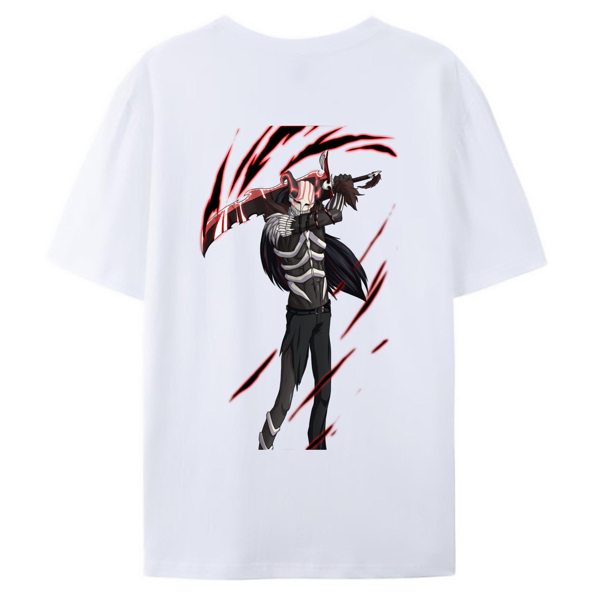 （画像用） ブリーチ 黒崎一護（くろさき いちご）BLEACH Kurosaki Ichigo 綿100％ メンズ半袖Tシャツ（バックプリント） 通気性
