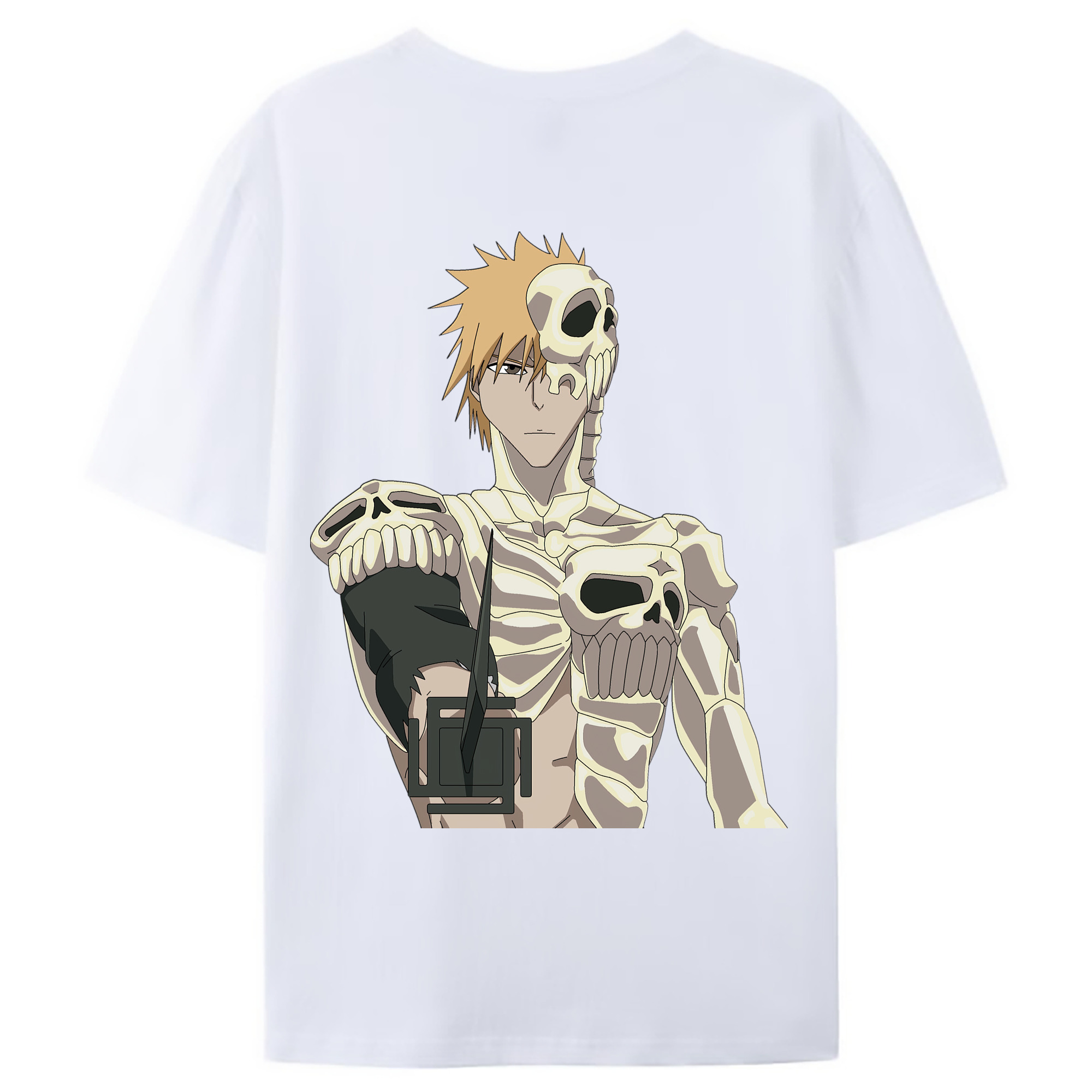 （画像用） ブリーチ 黒崎一護（くろさき いちご）BLEACH Kurosaki Ichigo 綿100％ メンズ半袖Tシャツ（バックプリント） 通気性