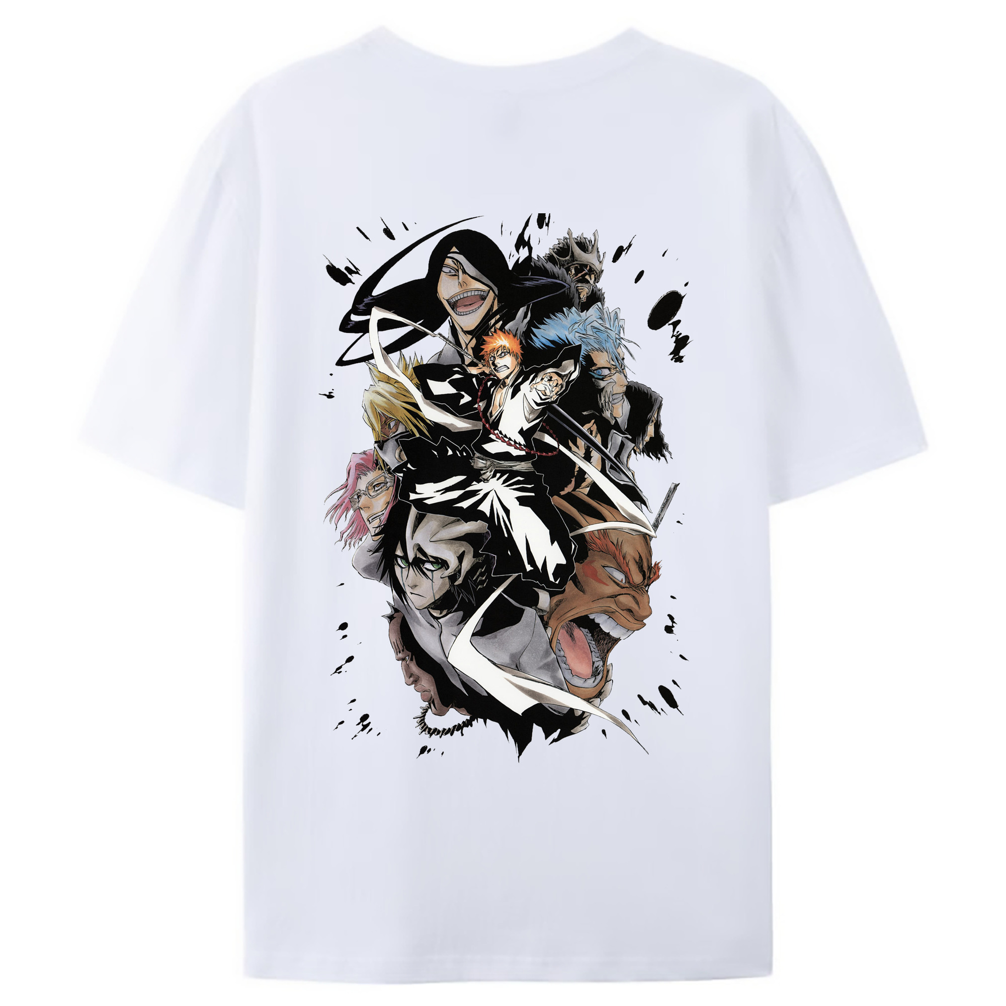 （画像用） ブリーチ 黒崎一護（くろさき いちご）BLEACH Kurosaki Ichigo 綿100％ メンズ半袖Tシャツ（バックプリント） 通気性