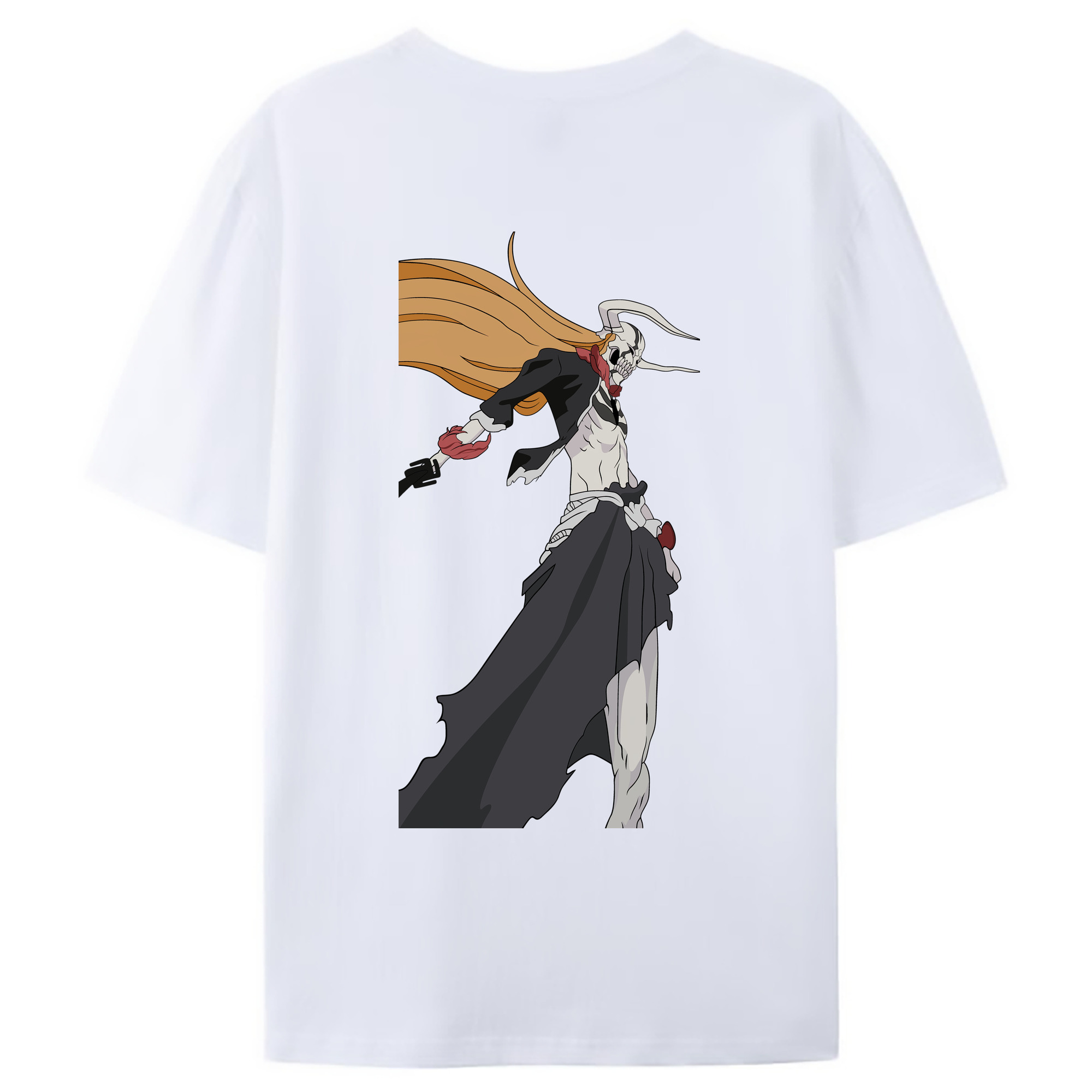 （画像用） ブリーチ 黒崎一護（くろさき いちご）BLEACH Kurosaki Ichigo 綿100％ メンズ半袖Tシャツ（バックプリント） 通気性