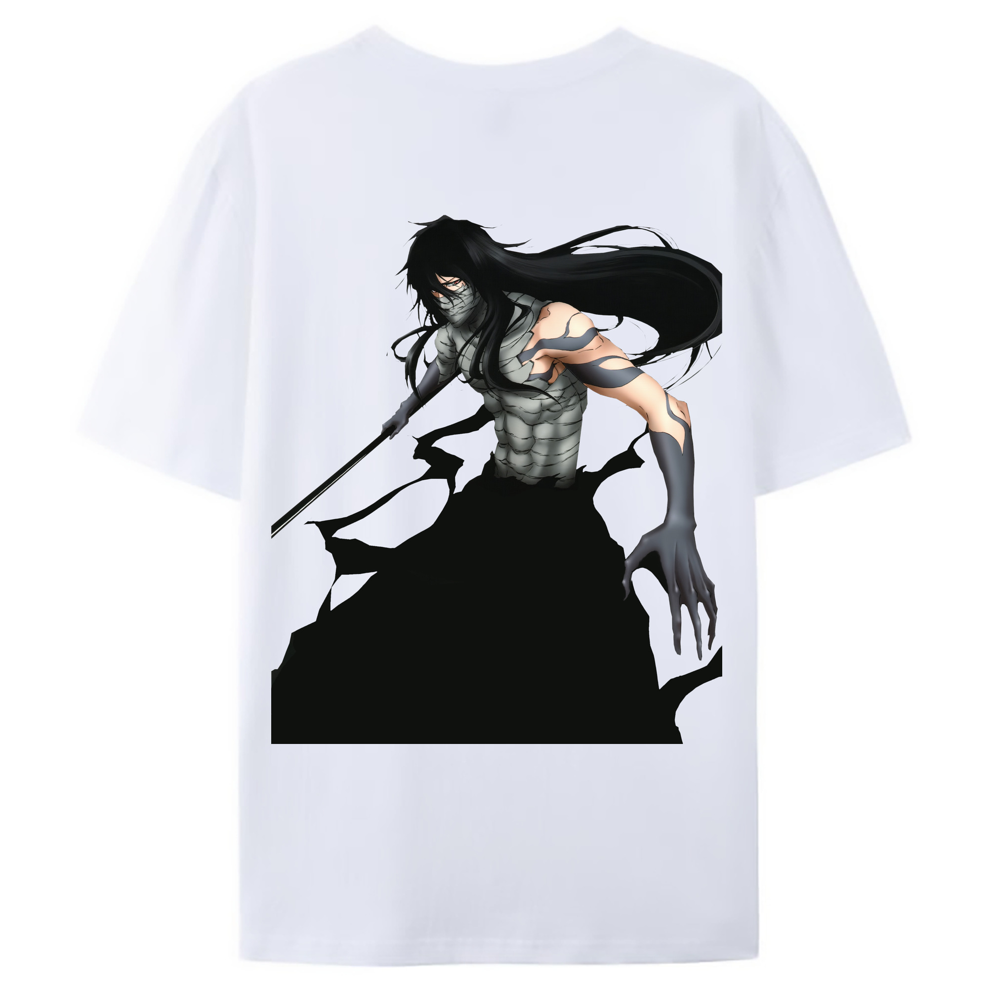 （画像用） ブリーチ 黒崎一護（くろさき いちご）BLEACH Kurosaki Ichigo 綿100％ メンズ半袖Tシャツ（バックプリント） 通気性