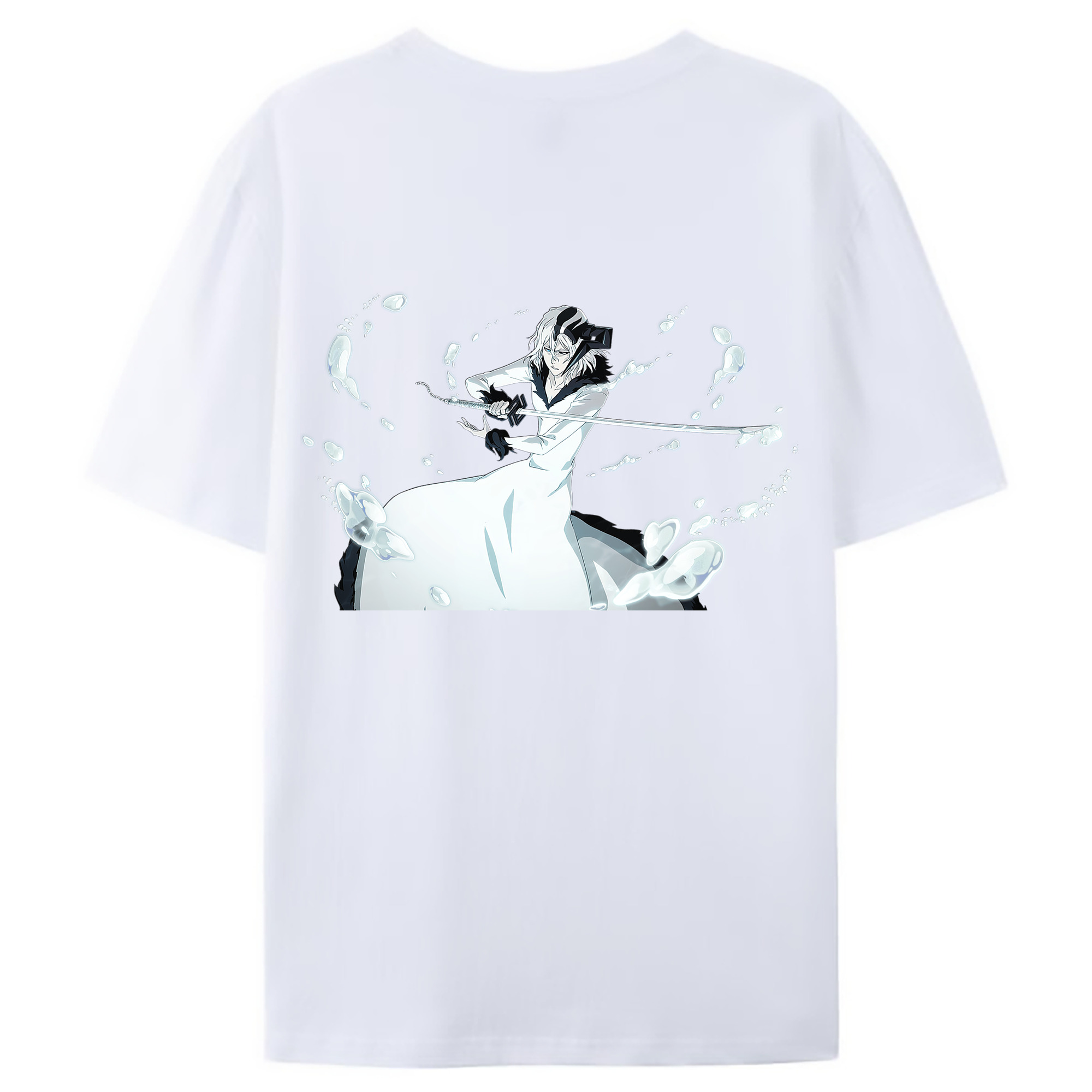 （画像用） ブリーチ 黒崎一護（くろさき いちご）BLEACH Kurosaki Ichigo 綿100％ メンズ半袖Tシャツ（バックプリント） 通気性