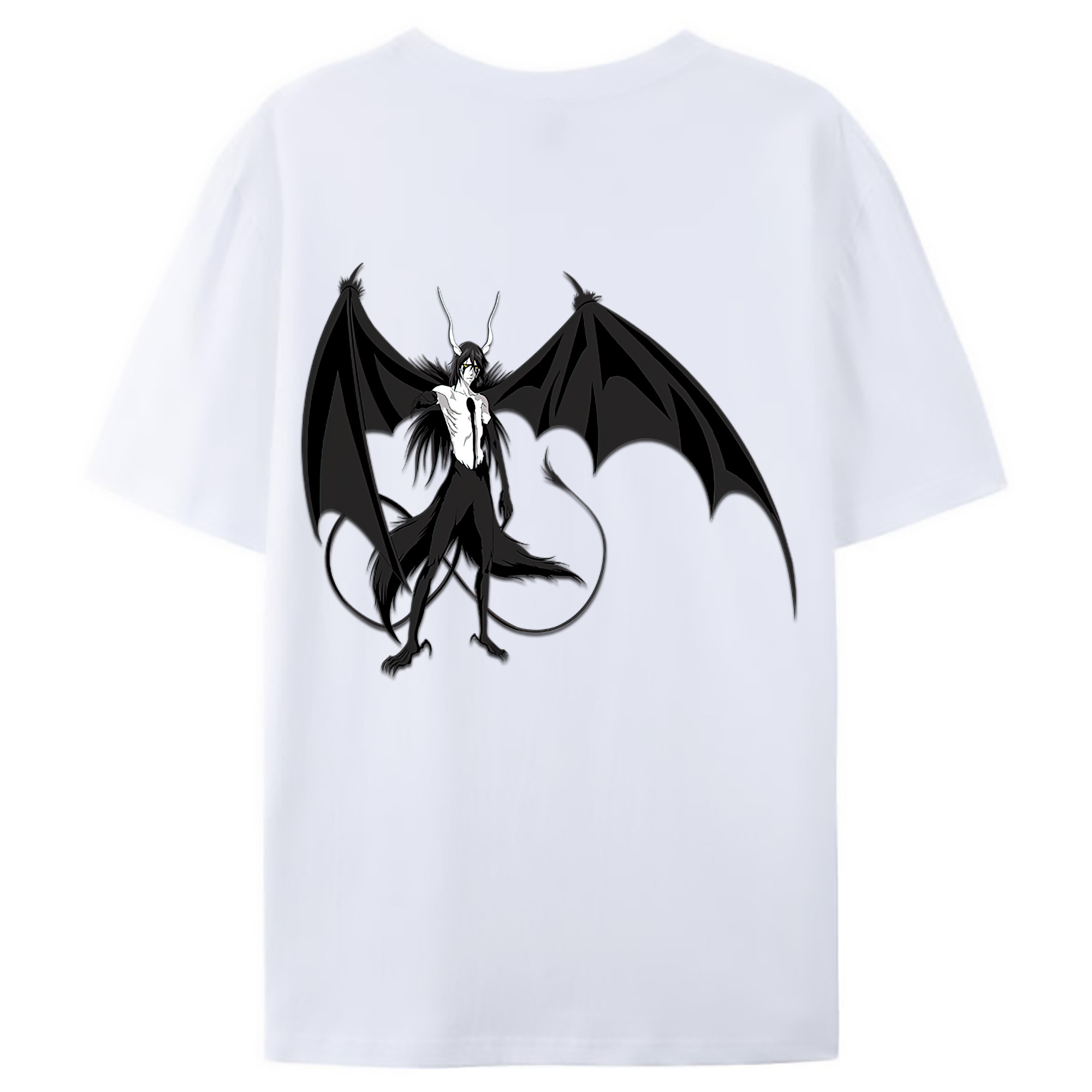 （画像用） ブリーチ ウルキオラ·シファー BLEACH Ulquiorra cifer 綿100％ メンズ半袖Tシャツ（バックプリント） 通気性