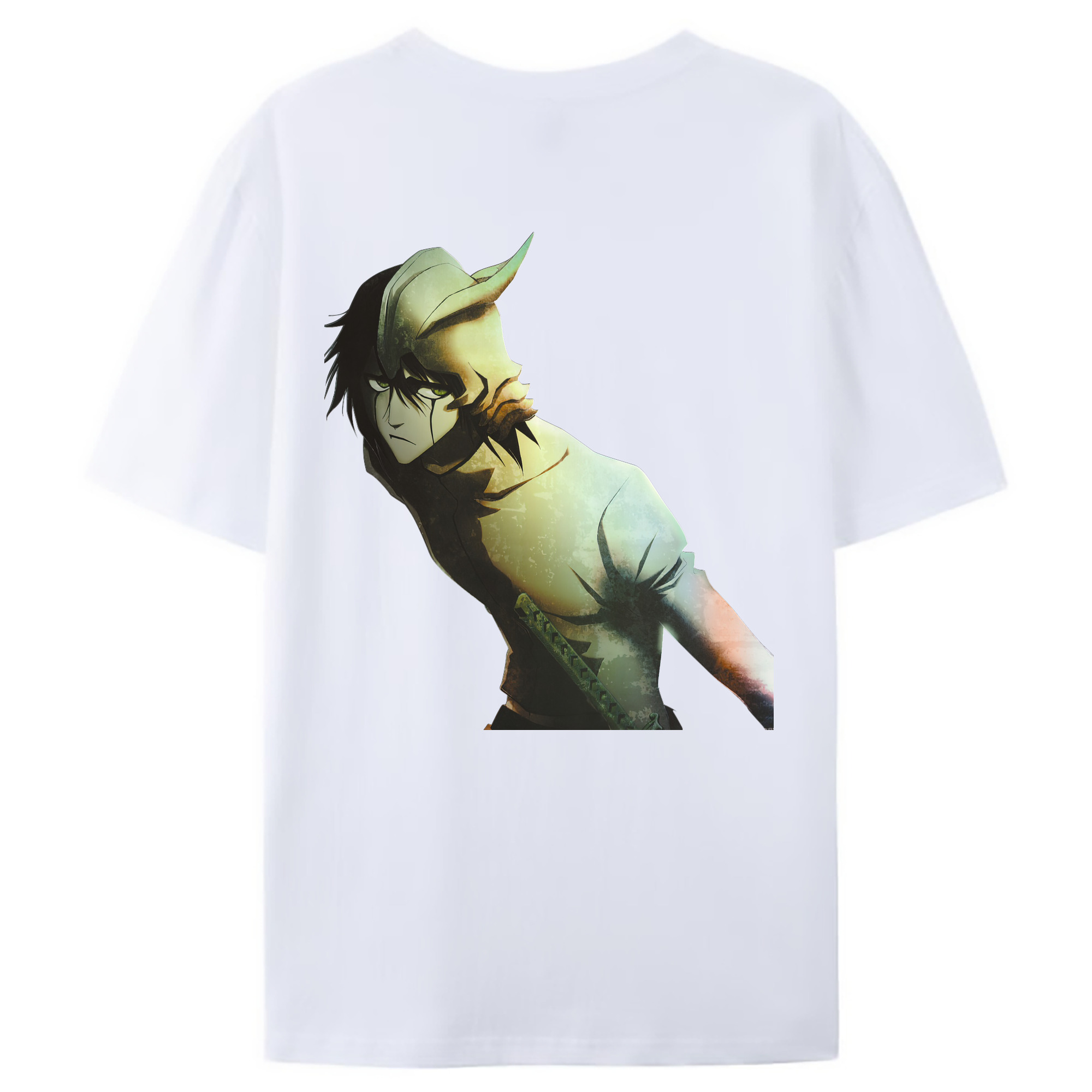 （画像用） ブリーチ ウルキオラ·シファー BLEACH Ulquiorra cifer 綿100％ メンズ半袖Tシャツ（バックプリント） 通気性