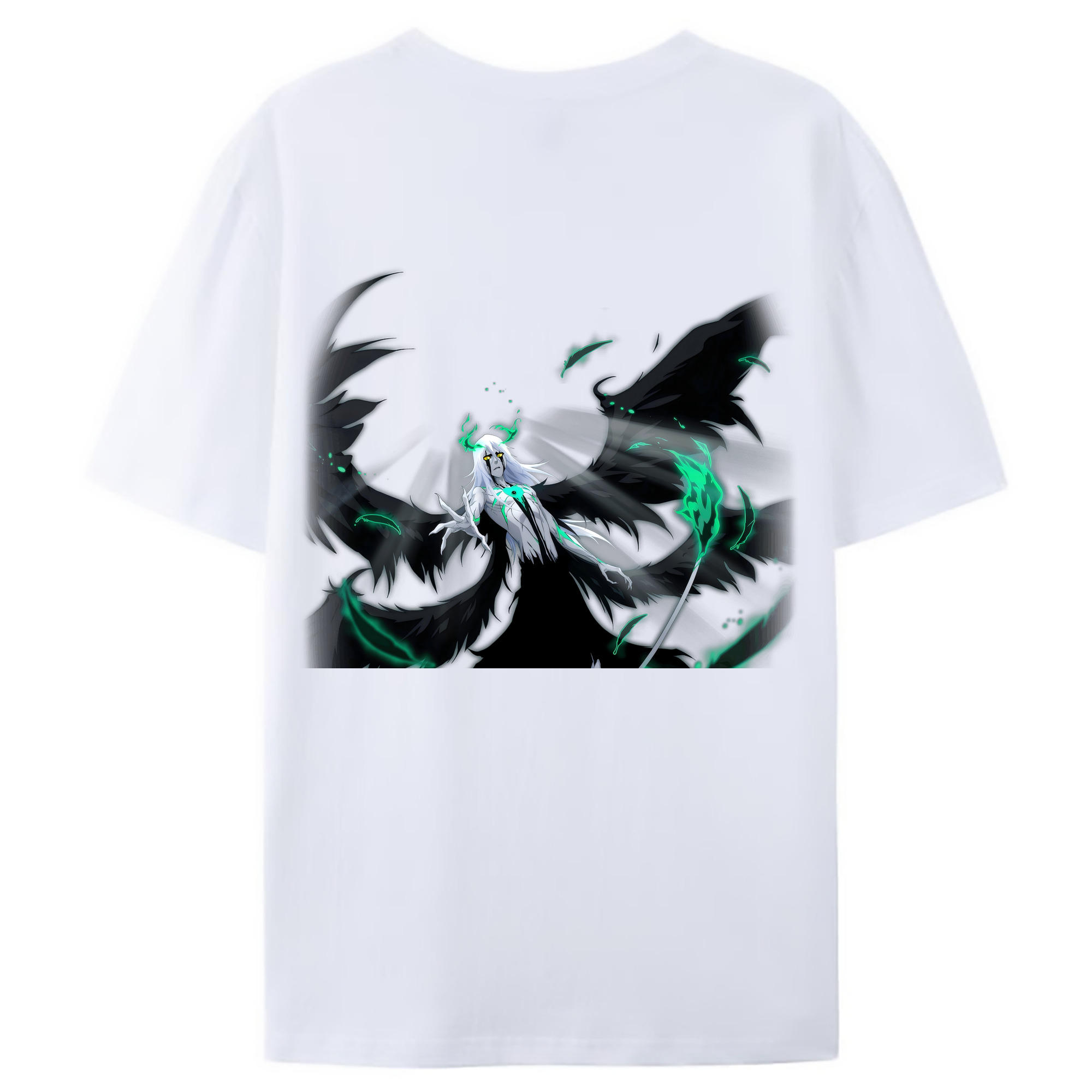 （画像用） ブリーチ ウルキオラ·シファー BLEACH Ulquiorra cifer 綿100％ メンズ半袖Tシャツ（バックプリント） 通気性