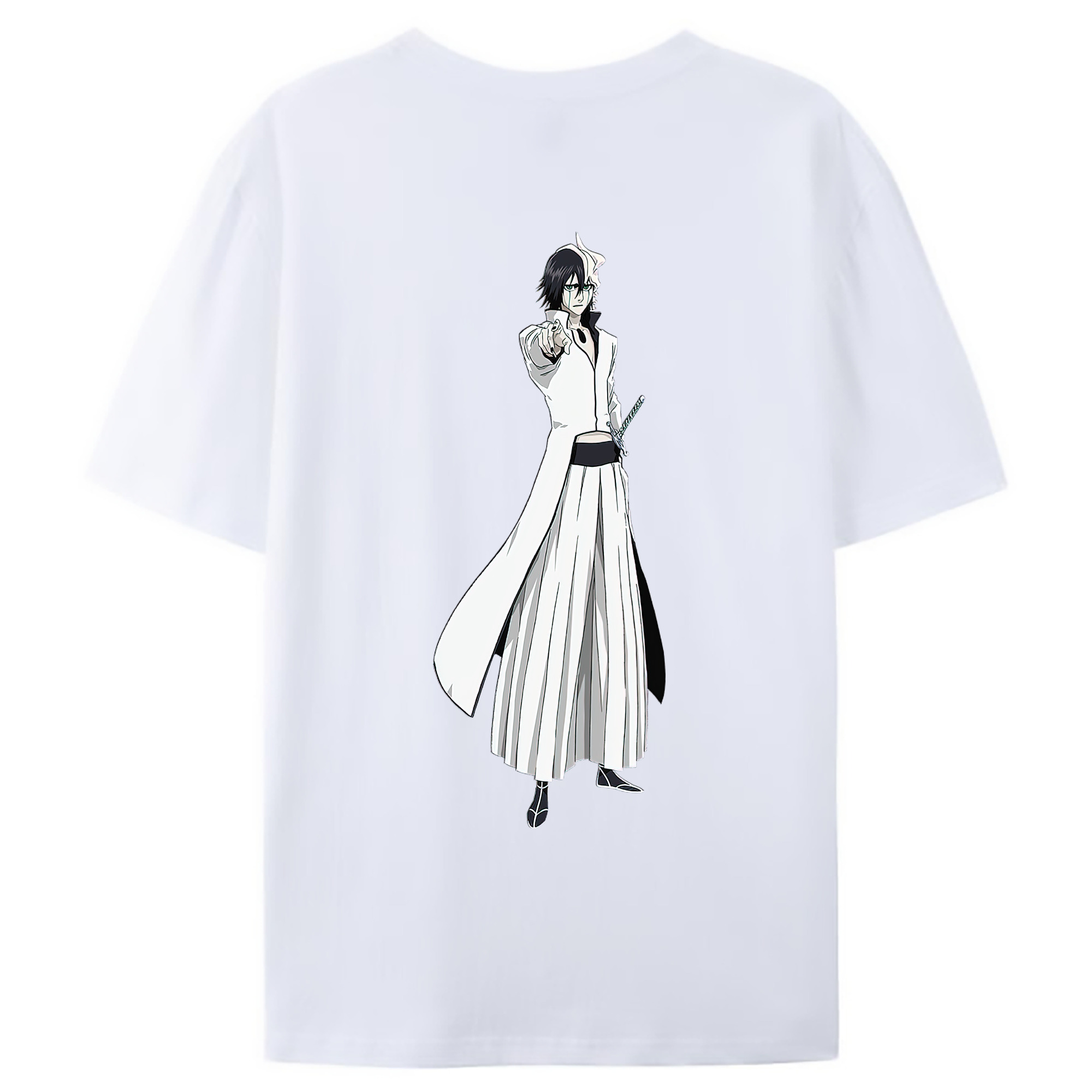 （画像用） ブリーチ ウルキオラ·シファー BLEACH Ulquiorra cifer 綿100％ メンズ半袖Tシャツ（バックプリント） 通気性