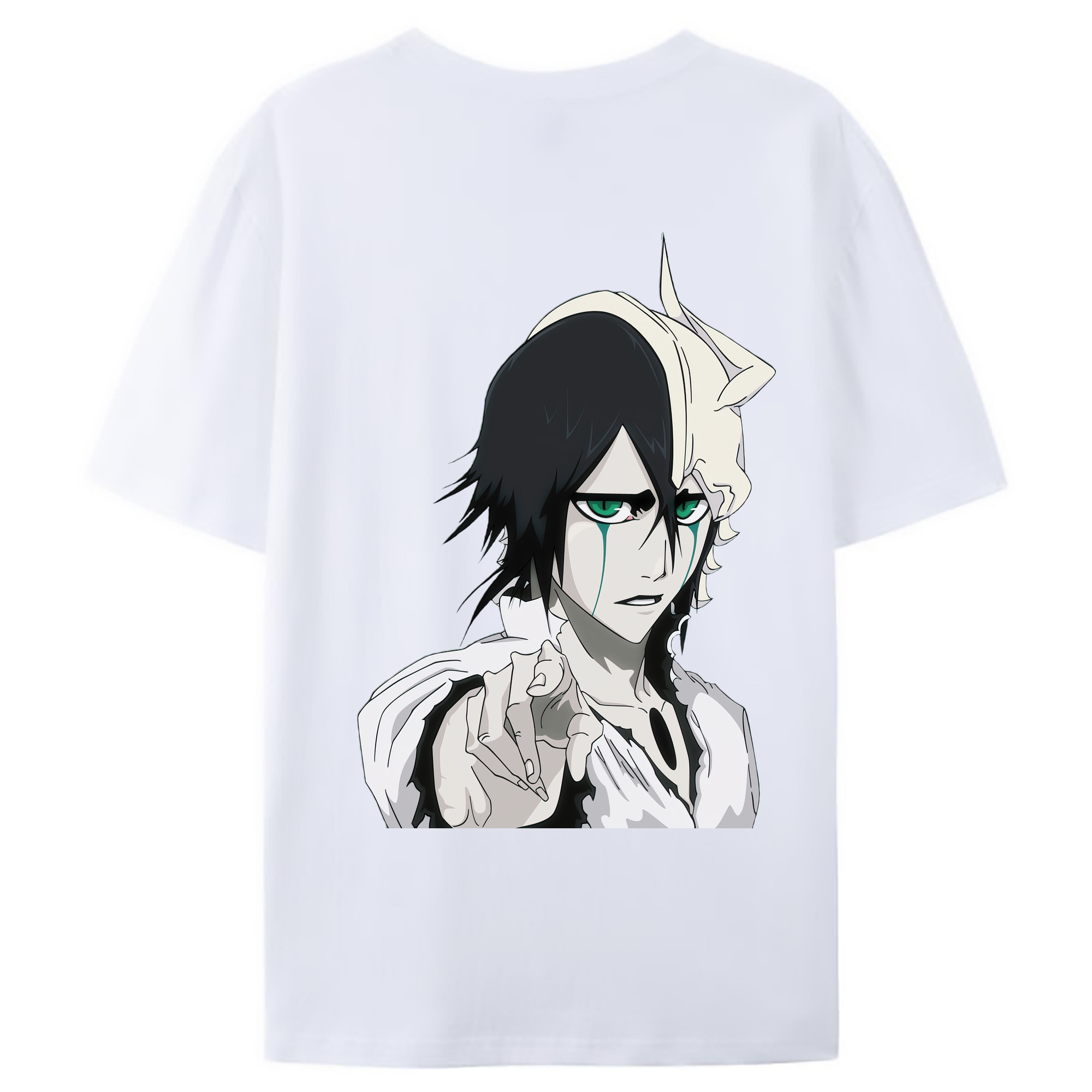 （画像用） ブリーチ ウルキオラ·シファー BLEACH Ulquiorra cifer 綿100％ メンズ半袖Tシャツ（バックプリント） 通気性