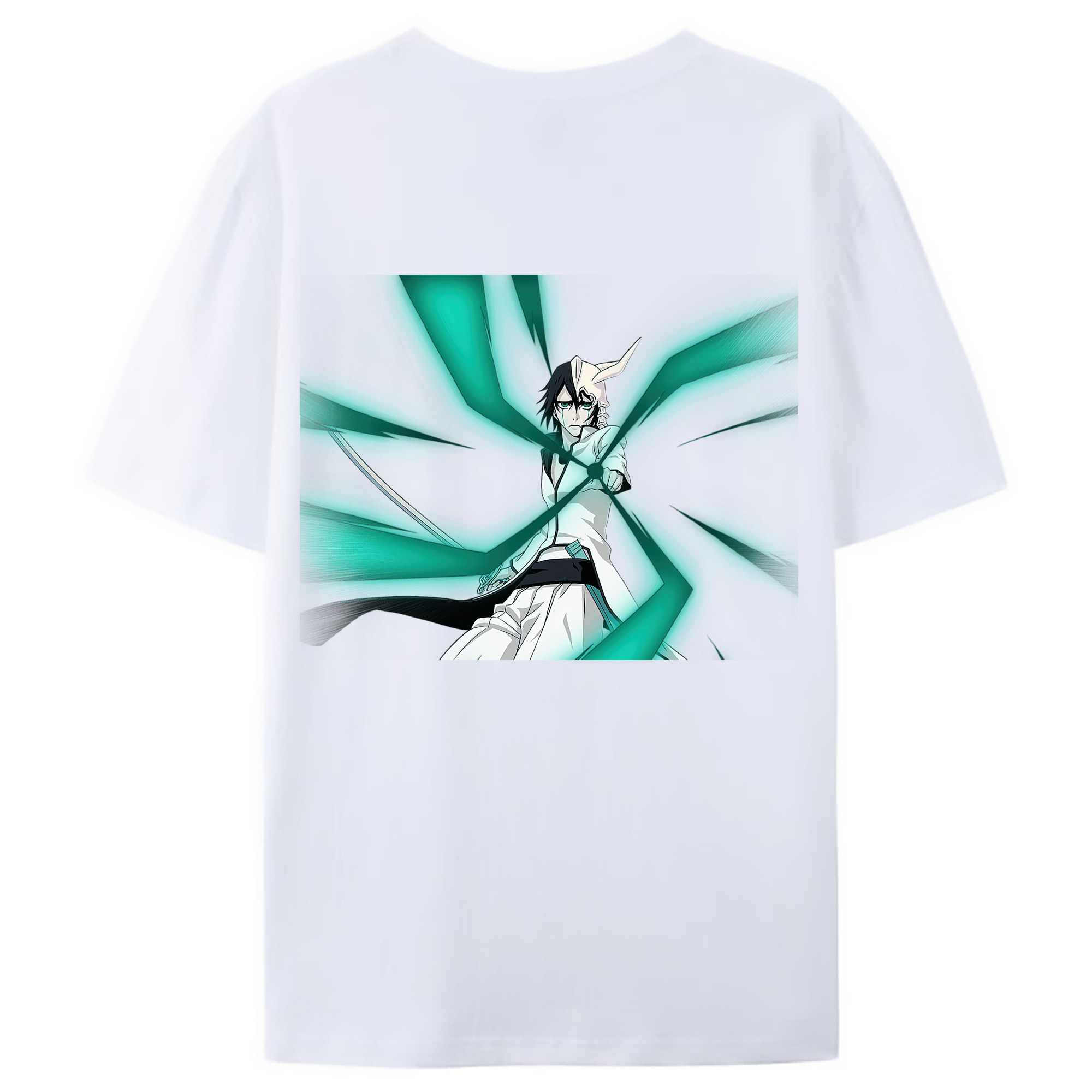 （画像用） ブリーチ ウルキオラ·シファー BLEACH Ulquiorra cifer 綿100％ メンズ半袖Tシャツ（バックプリント） 通気性