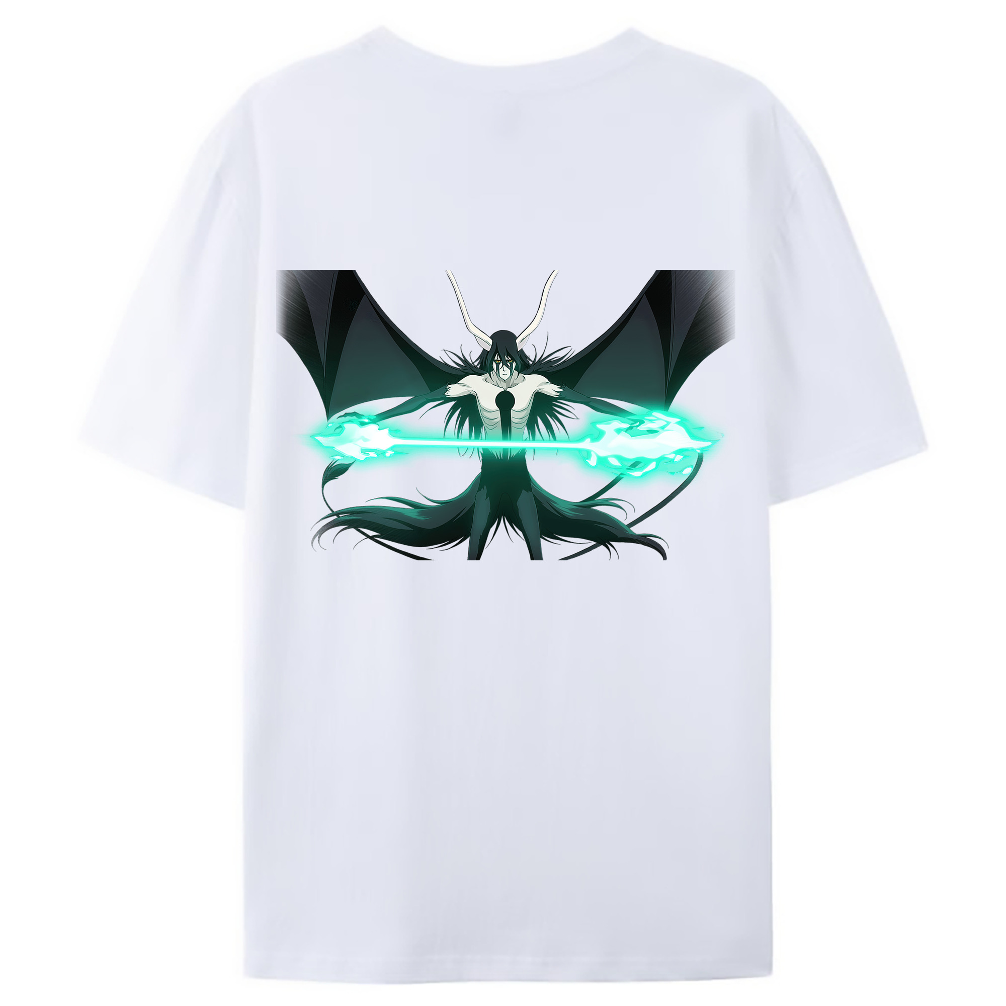（画像用） ブリーチ ウルキオラ·シファー BLEACH Ulquiorra cifer 綿100％ メンズ半袖Tシャツ（バックプリント） 通気性