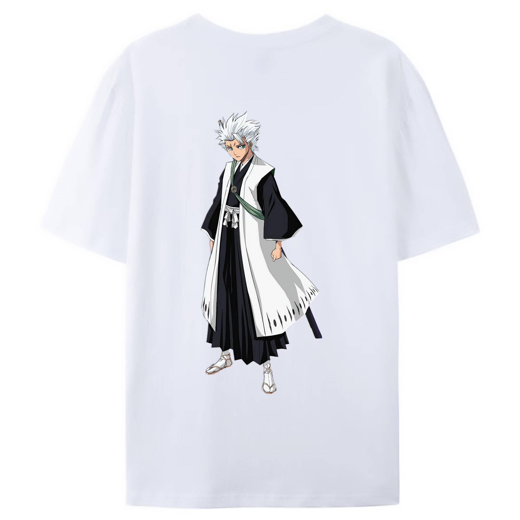 （画像用） ブリーチ 日番谷冬獅郎（ひつがや とうしろう） BLEACH Hitsugaya Toushirou 綿100％ メンズ半袖Tシャツ（バックプリント） 通気性