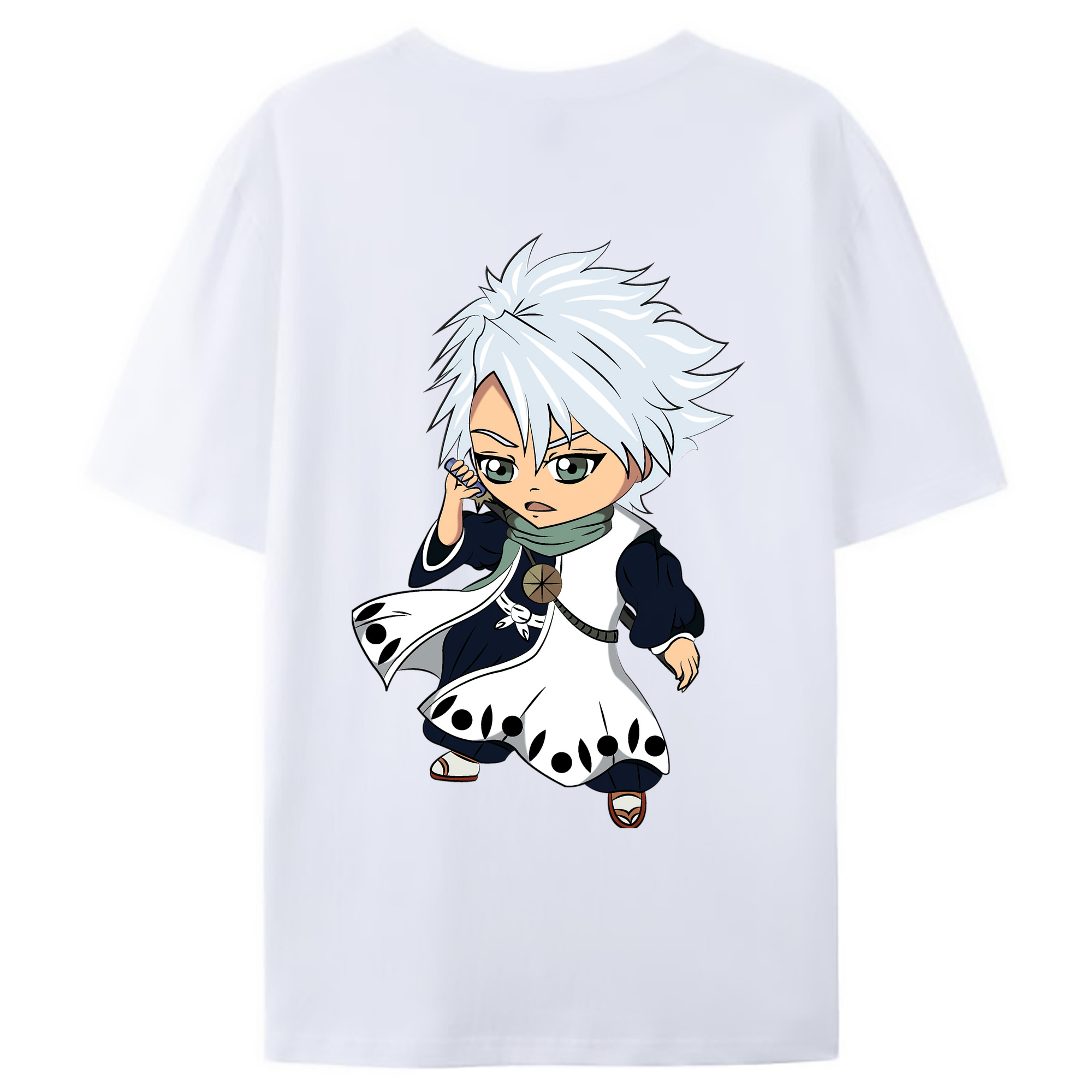 （画像用） ブリーチ 日番谷冬獅郎（ひつがや とうしろう） BLEACH Hitsugaya Toushirou 綿100％ メンズ半袖Tシャツ（バックプリント） 通気性