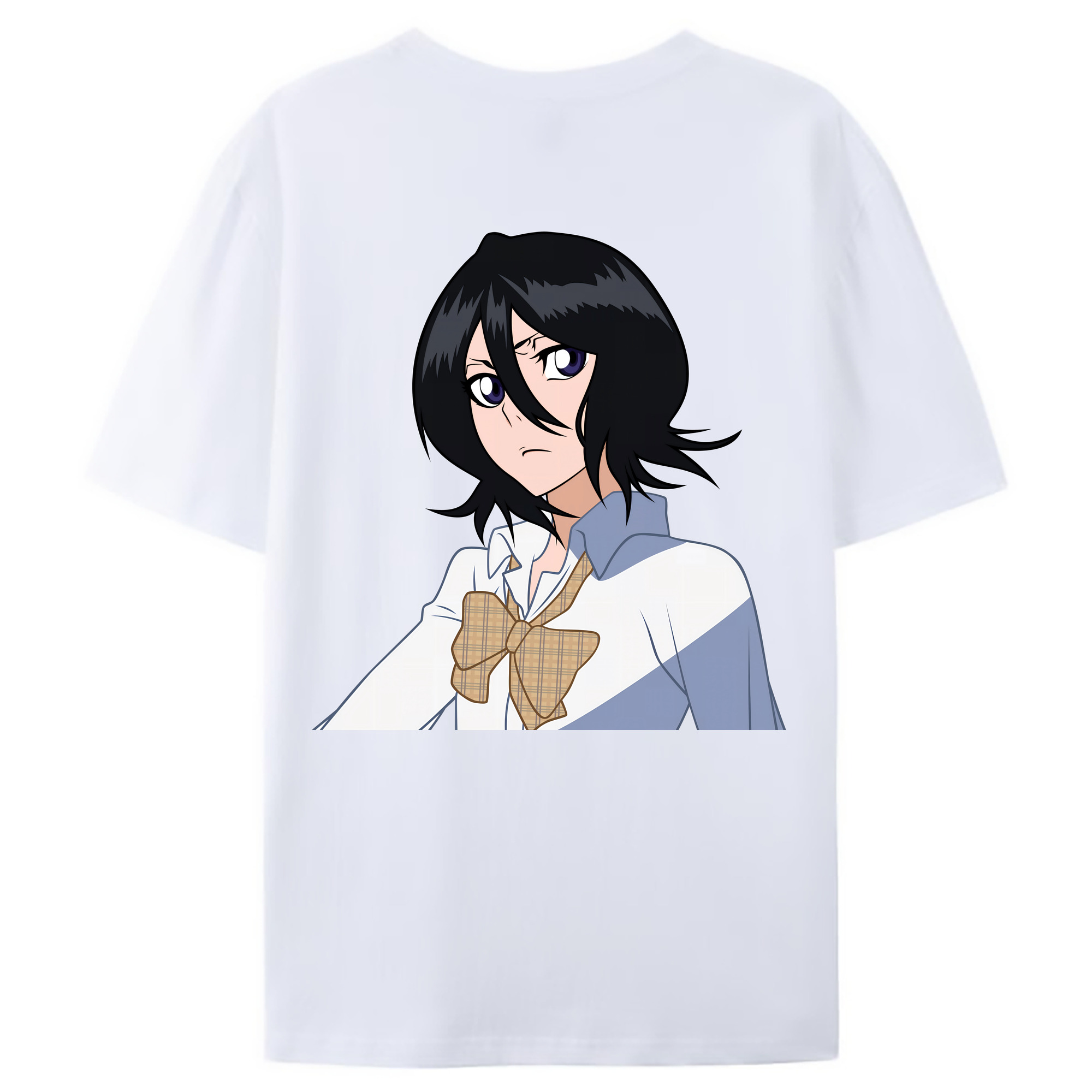 （画像用） ブリーチ 朽木ルキア BLEACH Kuchiki Rukia 綿100％ メンズ半袖Tシャツ（バックプリント） 通気性