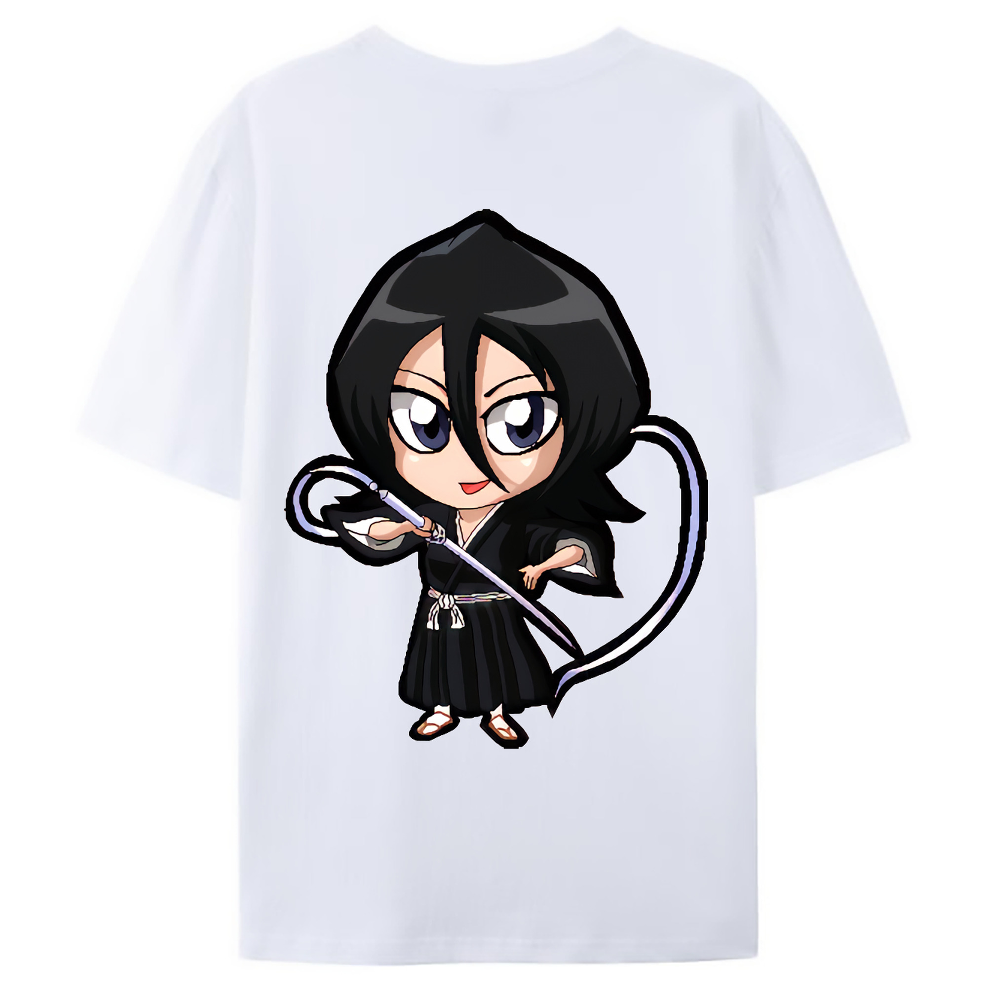（画像用） ブリーチ 朽木ルキア BLEACH Kuchiki Rukia 綿100％ メンズ半袖Tシャツ（バックプリント） 通気性