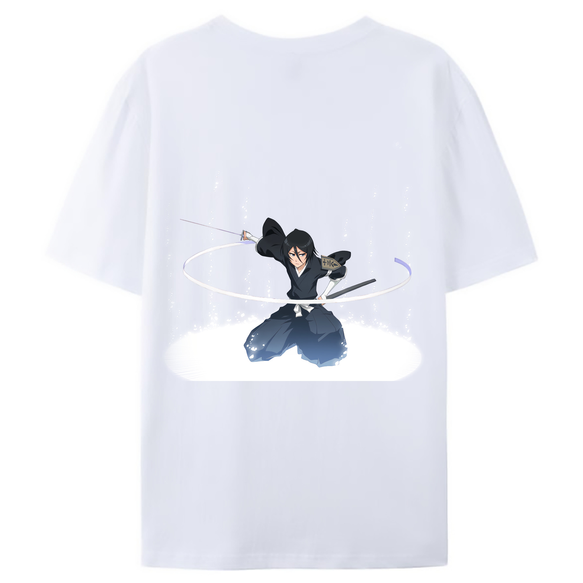 （画像用） ブリーチ 朽木ルキア BLEACH Kuchiki Rukia 綿100％ メンズ半袖Tシャツ（バックプリント） 通気性