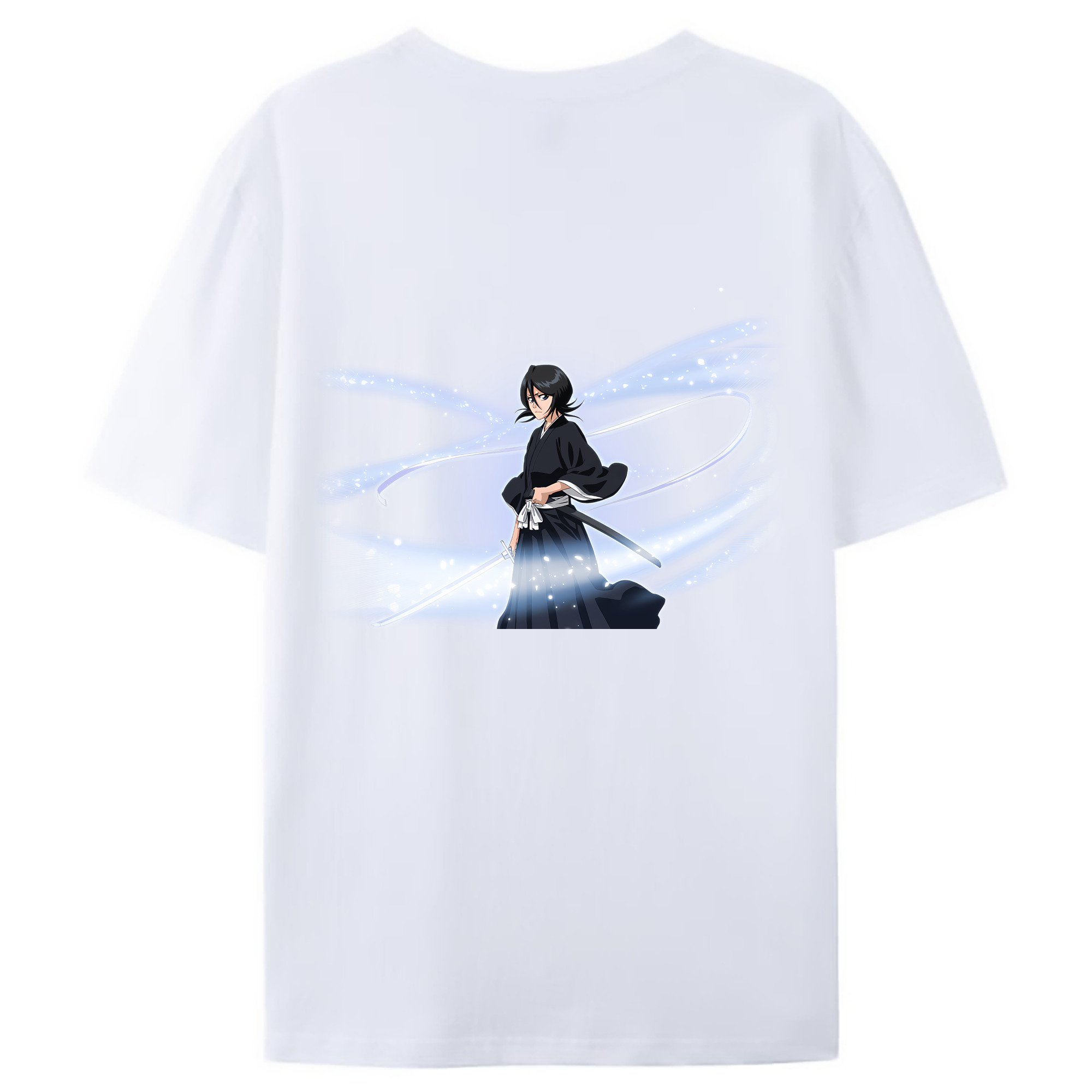 （画像用） ブリーチ 朽木ルキア BLEACH Kuchiki Rukia 綿100％ メンズ半袖Tシャツ（バックプリント） 通気性