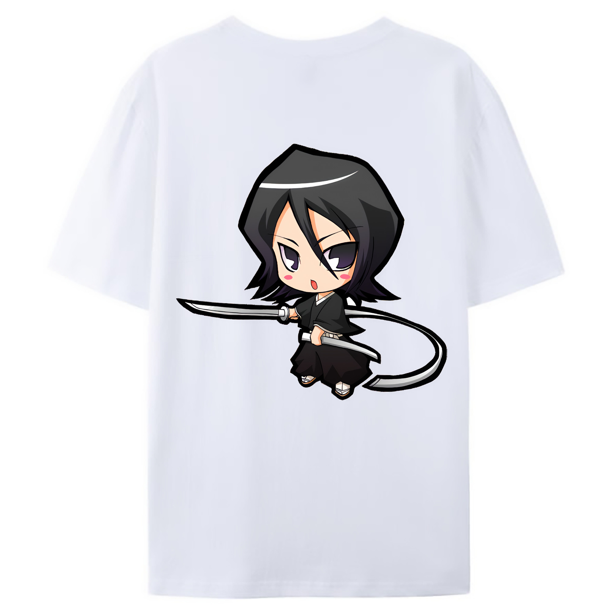 （画像用） ブリーチ 朽木ルキア BLEACH Kuchiki Rukia 綿100％ メンズ半袖Tシャツ（バックプリント） 通気性