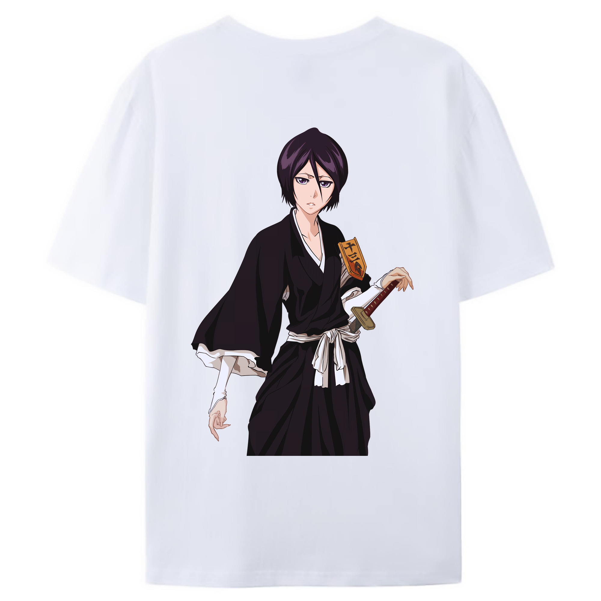 （画像用） ブリーチ 朽木ルキア BLEACH Kuchiki Rukia 綿100％ メンズ半袖Tシャツ（バックプリント） 通気性