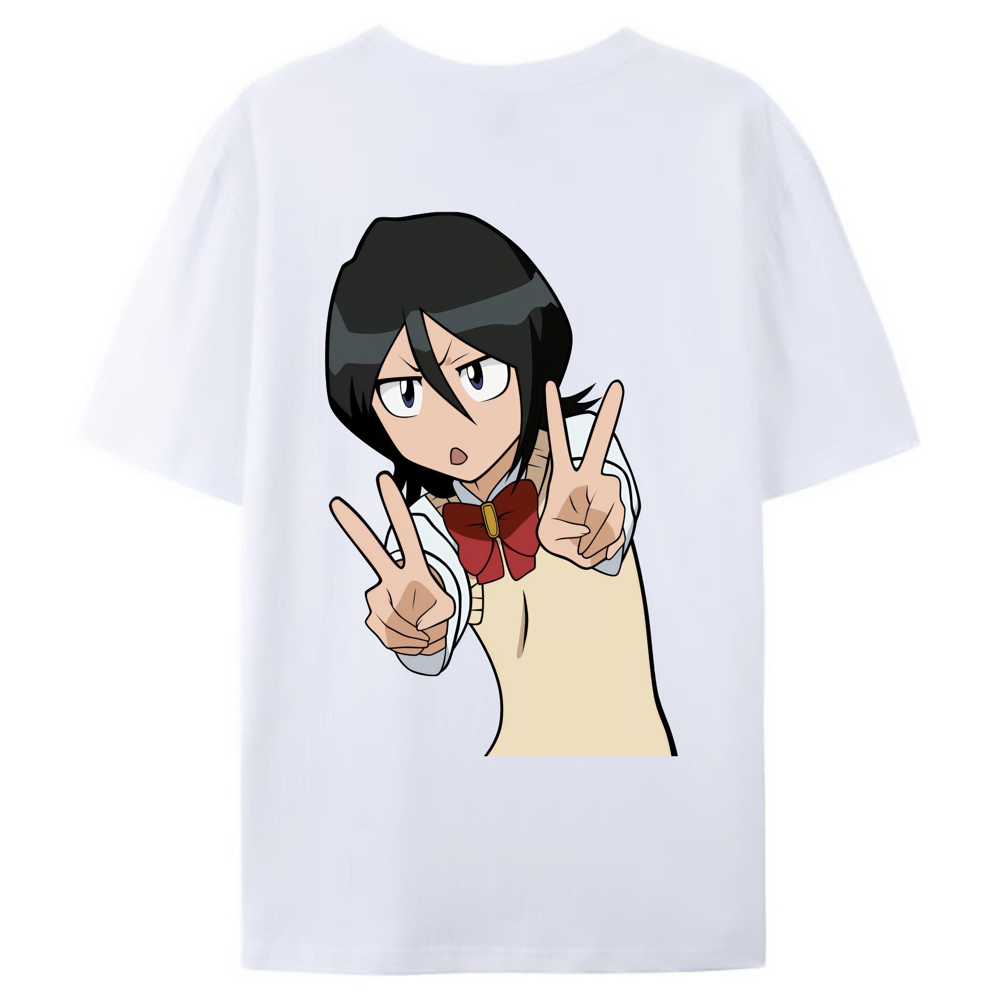 （画像用） ブリーチ 朽木ルキア BLEACH Kuchiki Rukia 綿100％ メンズ半袖Tシャツ（バックプリント） 通気性