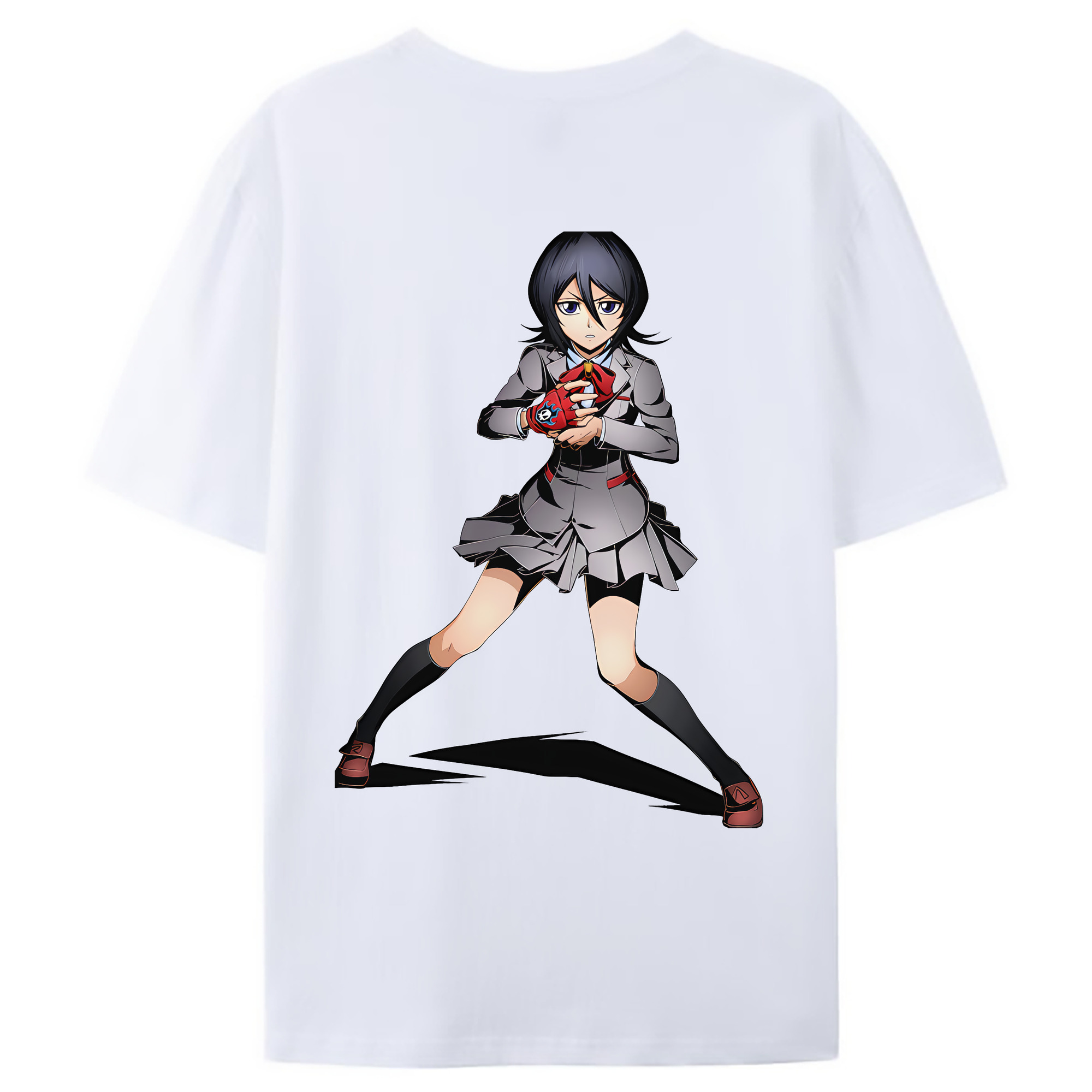 （画像用） ブリーチ 朽木ルキア BLEACH Kuchiki Rukia 綿100％ メンズ半袖Tシャツ（バックプリント） 通気性