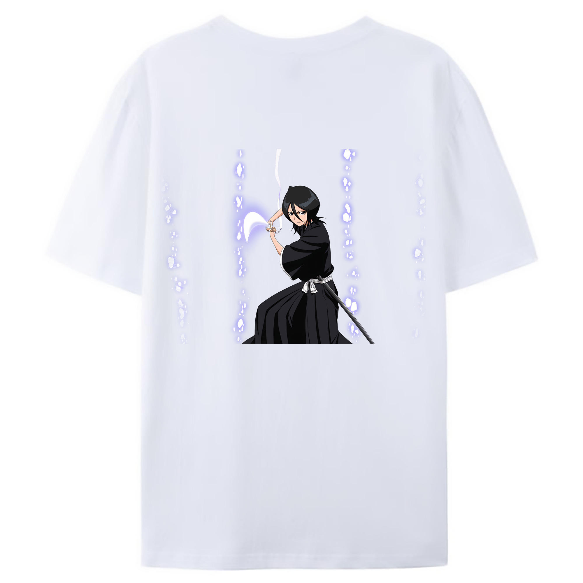 （画像用） ブリーチ 朽木ルキア BLEACH Kuchiki Rukia 綿100％ メンズ半袖Tシャツ（バックプリント） 通気性