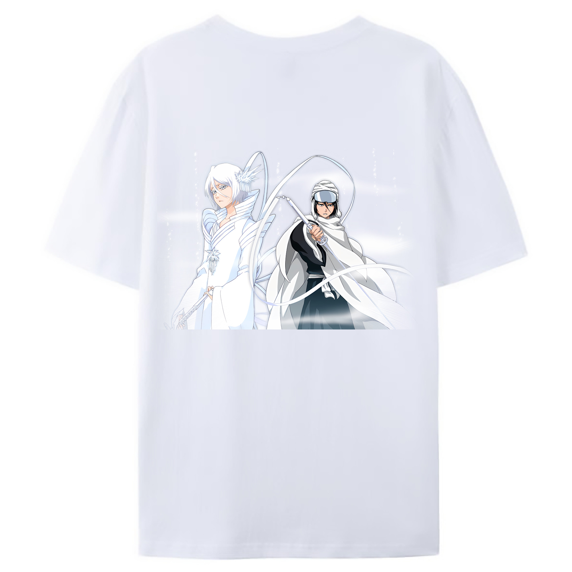 （画像用） ブリーチ 朽木ルキア BLEACH Kuchiki Rukia 綿100％ メンズ半袖Tシャツ（バックプリント） 通気性