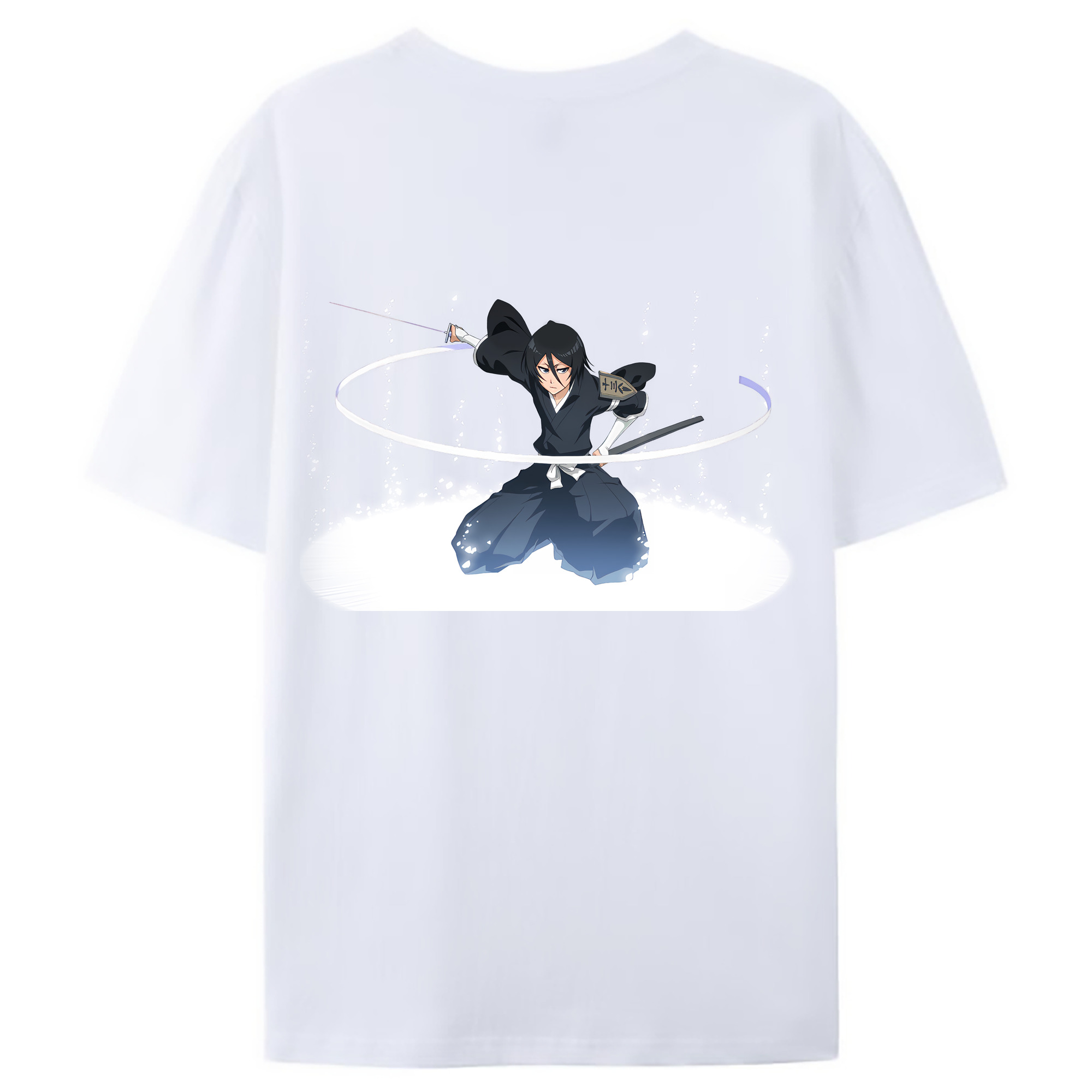 （画像用） ブリーチ 朽木ルキア BLEACH Kuchiki Rukia 綿100％ メンズ半袖Tシャツ（バックプリント） 通気性