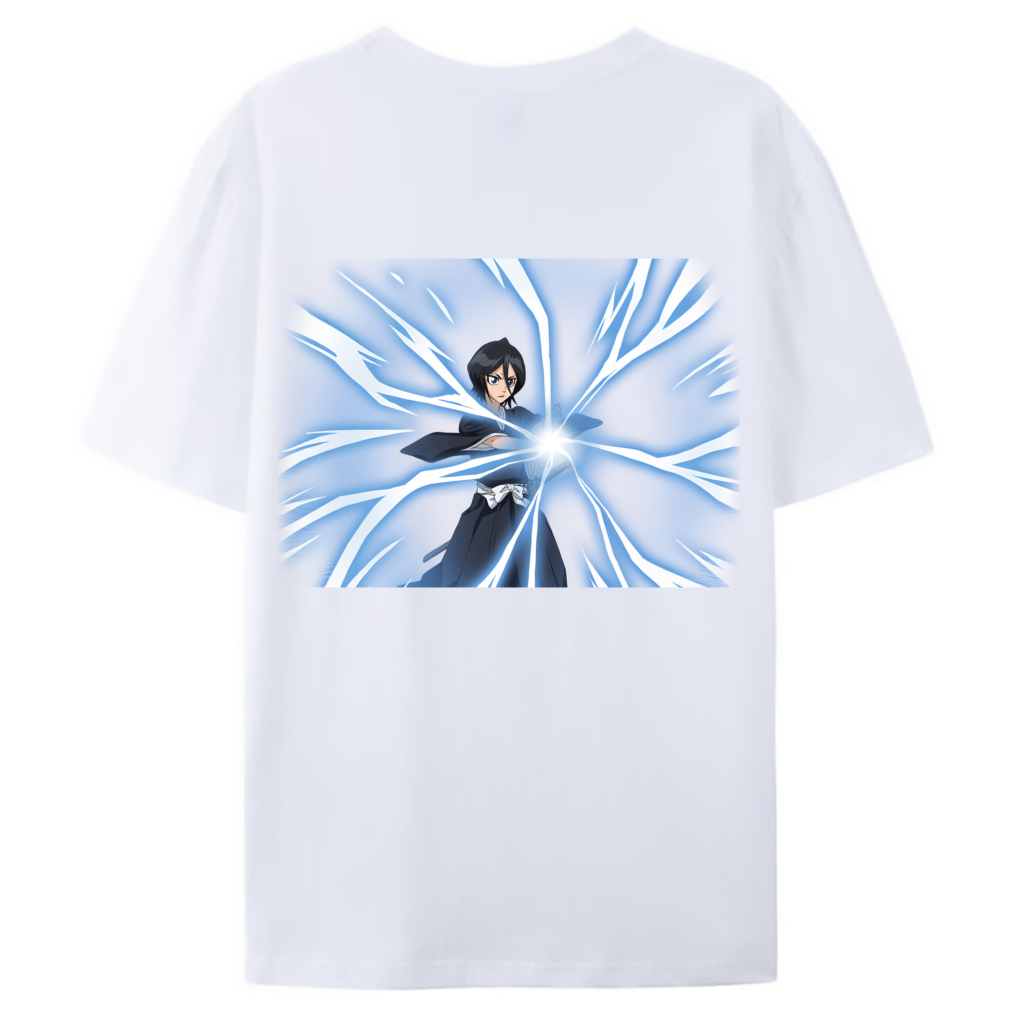 （画像用） ブリーチ 朽木ルキア BLEACH Kuchiki Rukia 綿100％ メンズ半袖Tシャツ（バックプリント） 通気性