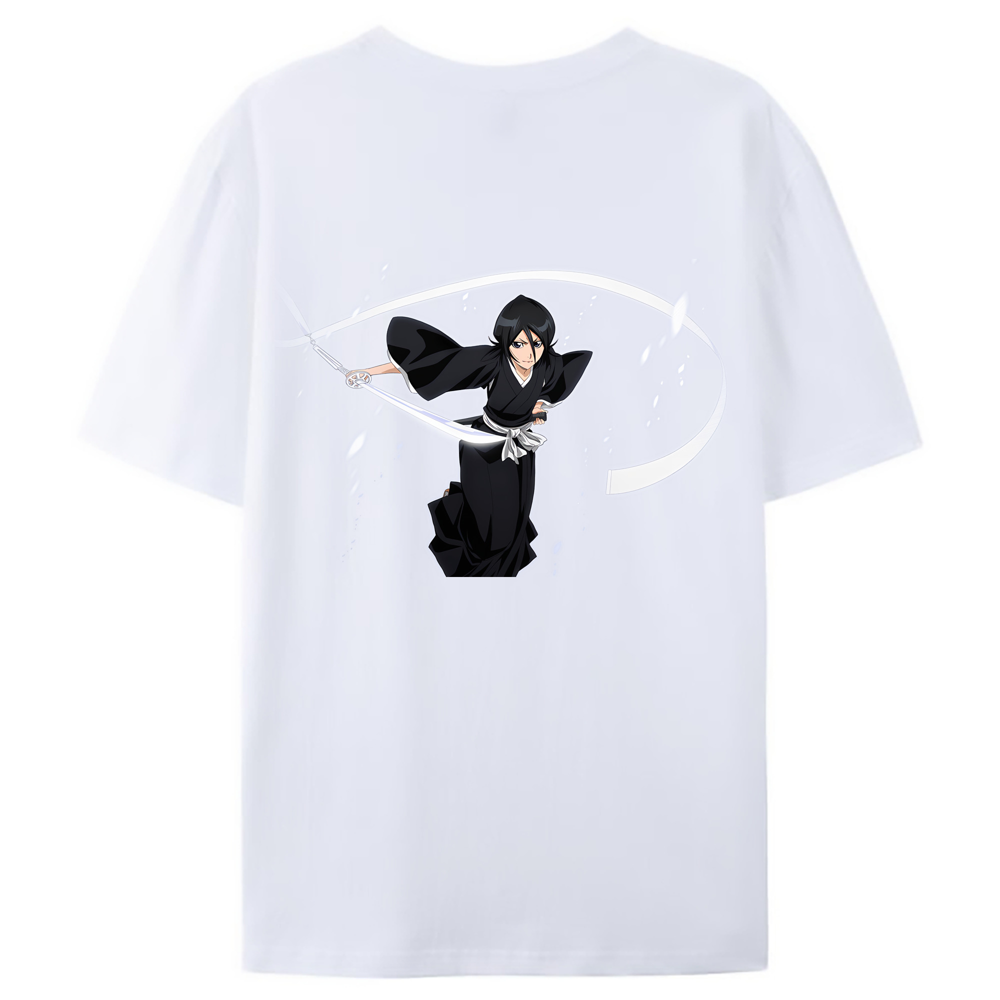 （画像用） ブリーチ 朽木ルキア BLEACH Kuchiki Rukia 綿100％ メンズ半袖Tシャツ（バックプリント） 通気性