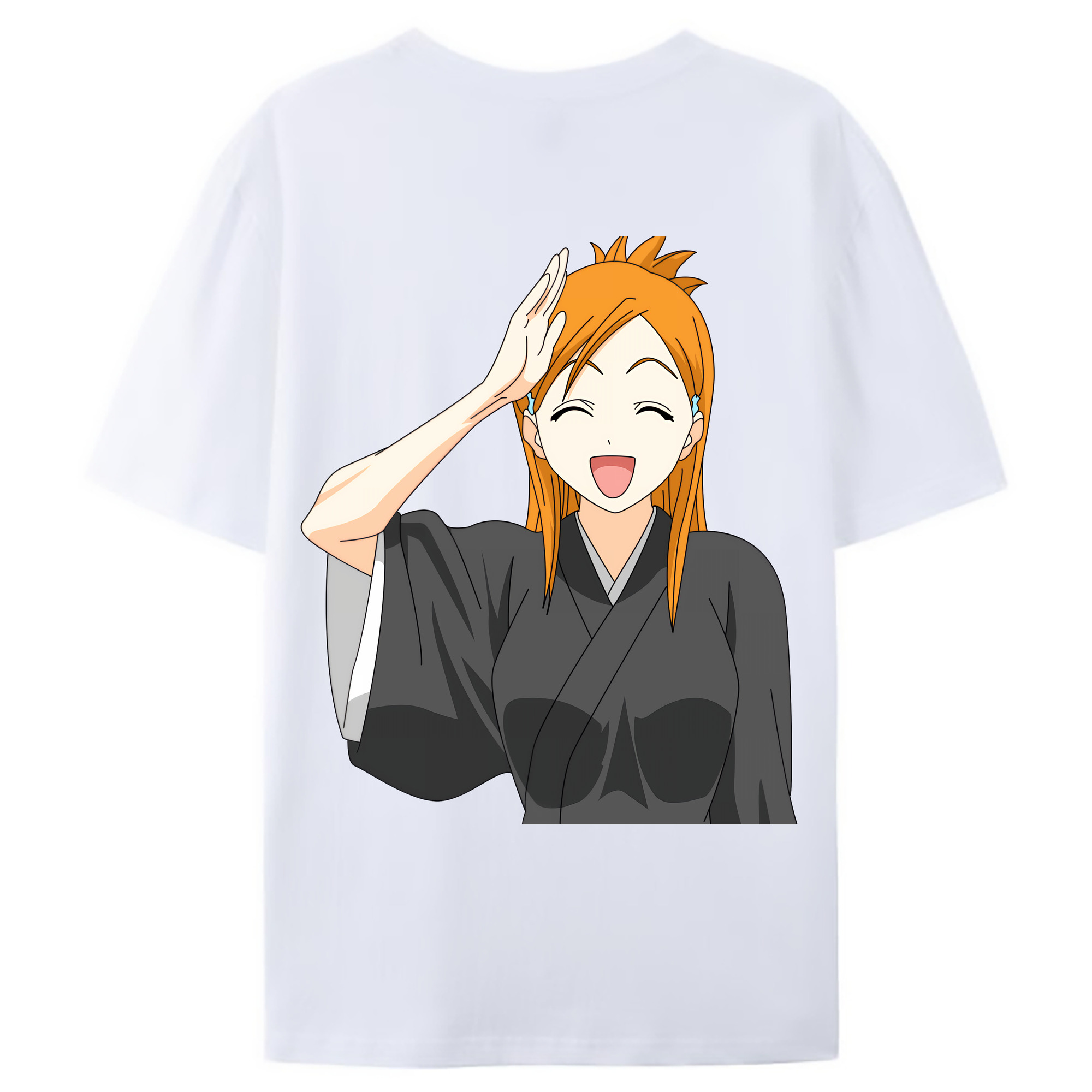（画像用） ブリーチ 井上織姫（いのうえおりひめ） BLEACH Inoue Orihime 綿100％ メンズ半袖Tシャツ（バックプリント） 通気性
