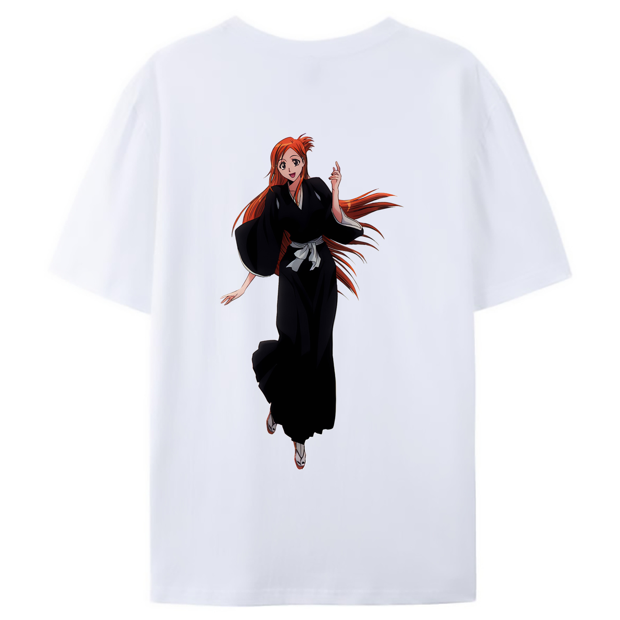 （画像用） ブリーチ 井上織姫（いのうえおりひめ） BLEACH Inoue Orihime 綿100％ メンズ半袖Tシャツ（バックプリント） 通気性