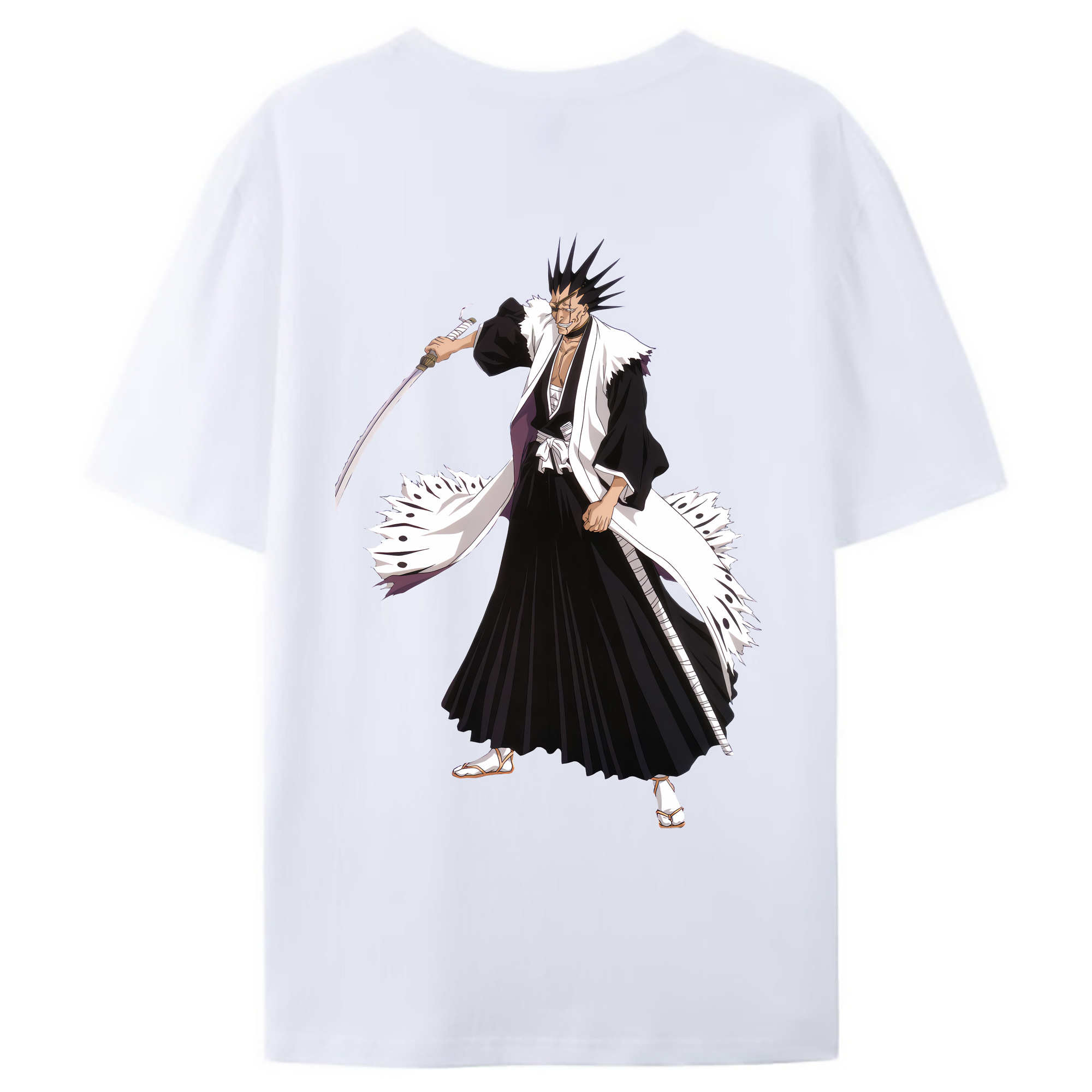 （画像用） ブリーチ ざらき けんぱち BLEACH Zaraki Kenpachi 綿100％ メンズ半袖Tシャツ（バックプリント） 通気性