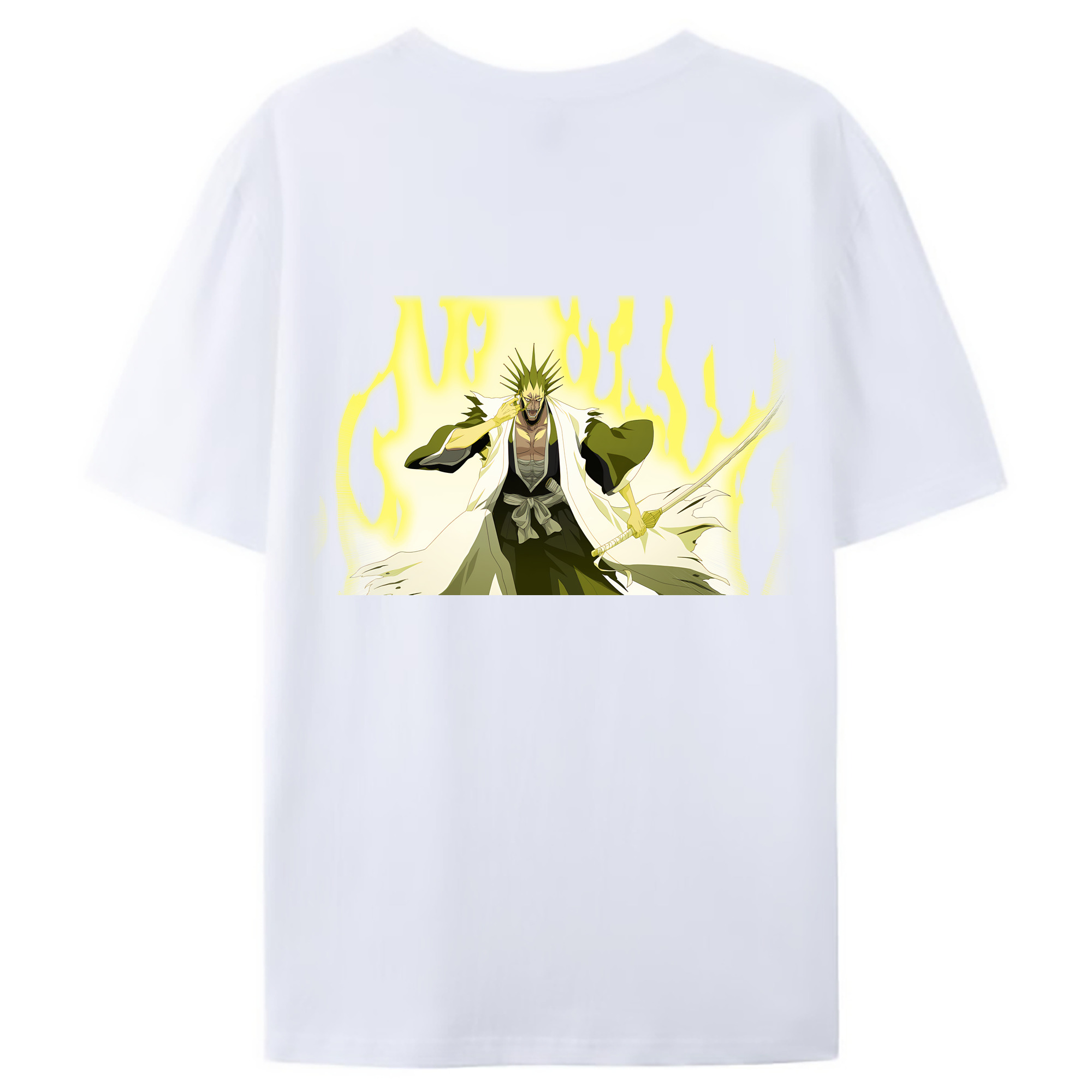 （画像用） ブリーチ ざらき けんぱち BLEACH Zaraki Kenpachi 綿100％ メンズ半袖Tシャツ（バックプリント） 通気性
