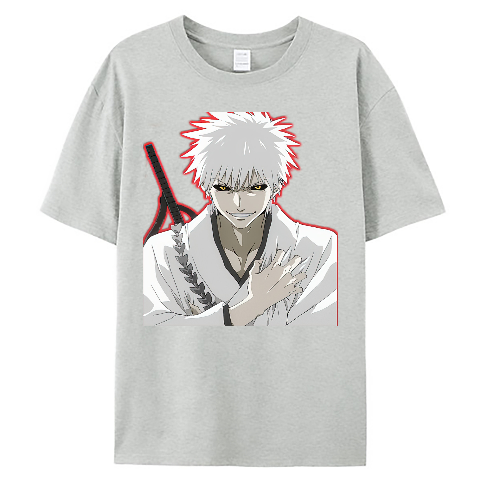 （画像用） ブリーチ 黒崎一護（くろさき いちご）BLEACH Kurosaki Ichigo 綿100％ メンズ半袖Tシャツ｜肌触りやわらか＆通気性