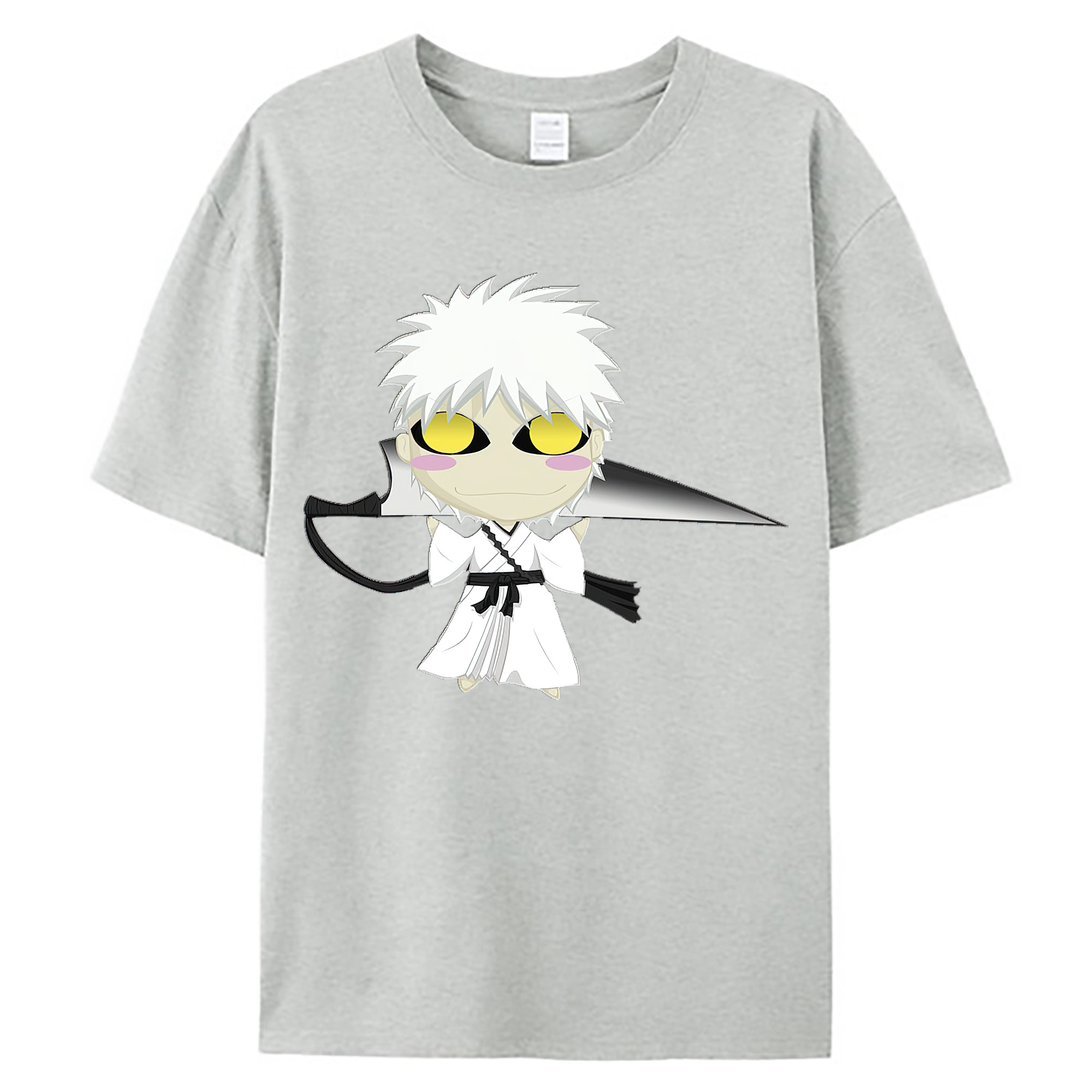 （画像用） ブリーチ 黒崎一護（くろさき いちご）BLEACH Kurosaki Ichigo 綿100％ メンズ半袖Tシャツ｜肌触りやわらか＆通気性