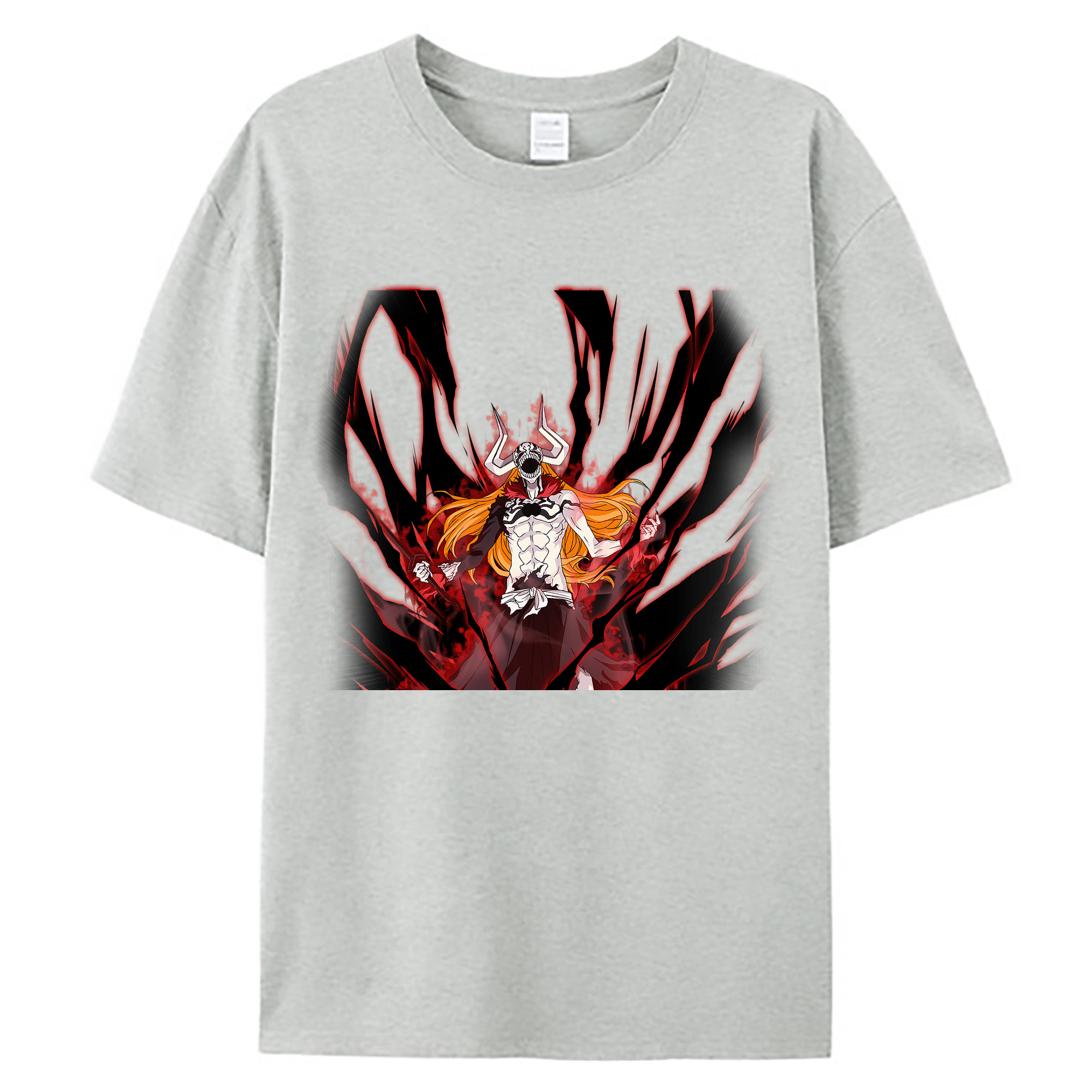 （画像用） ブリーチ 黒崎一護（くろさき いちご）BLEACH Kurosaki Ichigo 綿100％ メンズ半袖Tシャツ｜肌触りやわらか＆通気性
