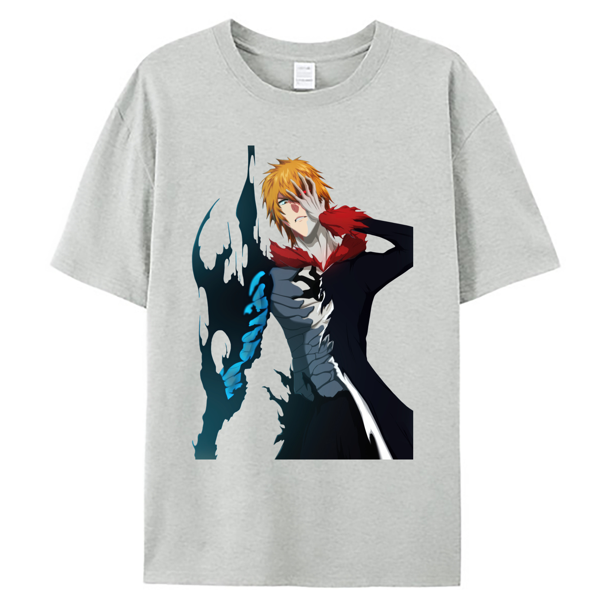 （画像用） ブリーチ 黒崎一護（くろさき いちご）BLEACH Kurosaki Ichigo 綿100％ メンズ半袖Tシャツ｜肌触りやわらか＆通気性