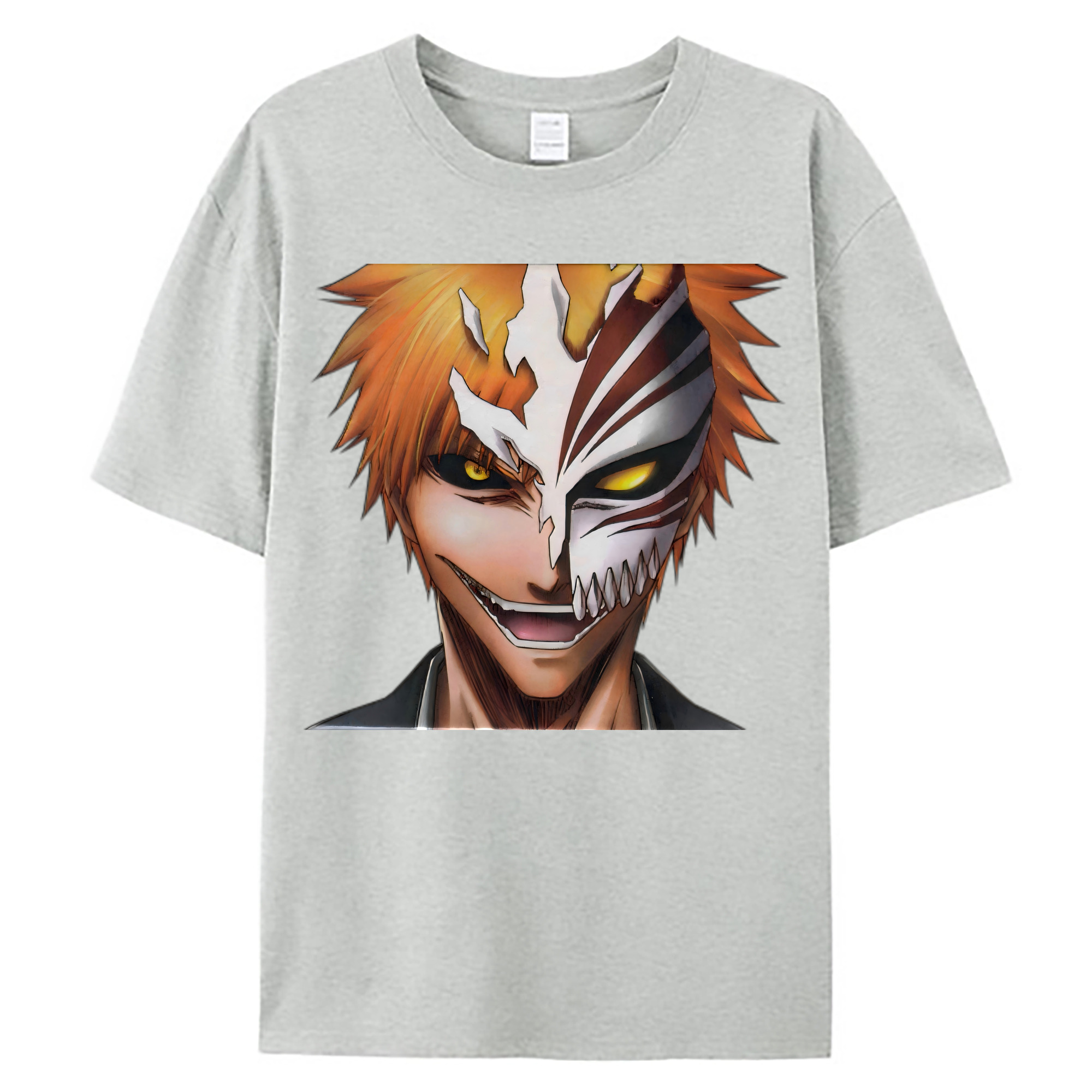 （画像用） ブリーチ 黒崎一護（くろさき いちご）BLEACH Kurosaki Ichigo 綿100％ メンズ半袖Tシャツ｜肌触りやわらか＆通気性