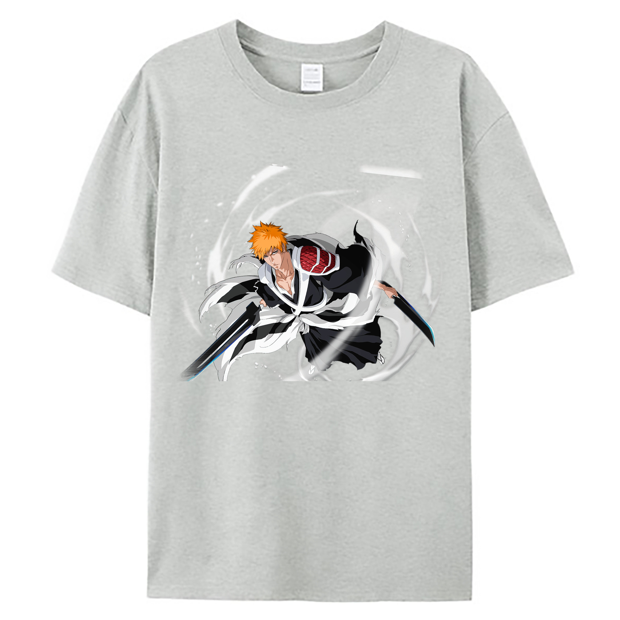（画像用） ブリーチ 黒崎一護（くろさき いちご）BLEACH Kurosaki Ichigo 綿100％ メンズ半袖Tシャツ｜肌触りやわらか＆通気性