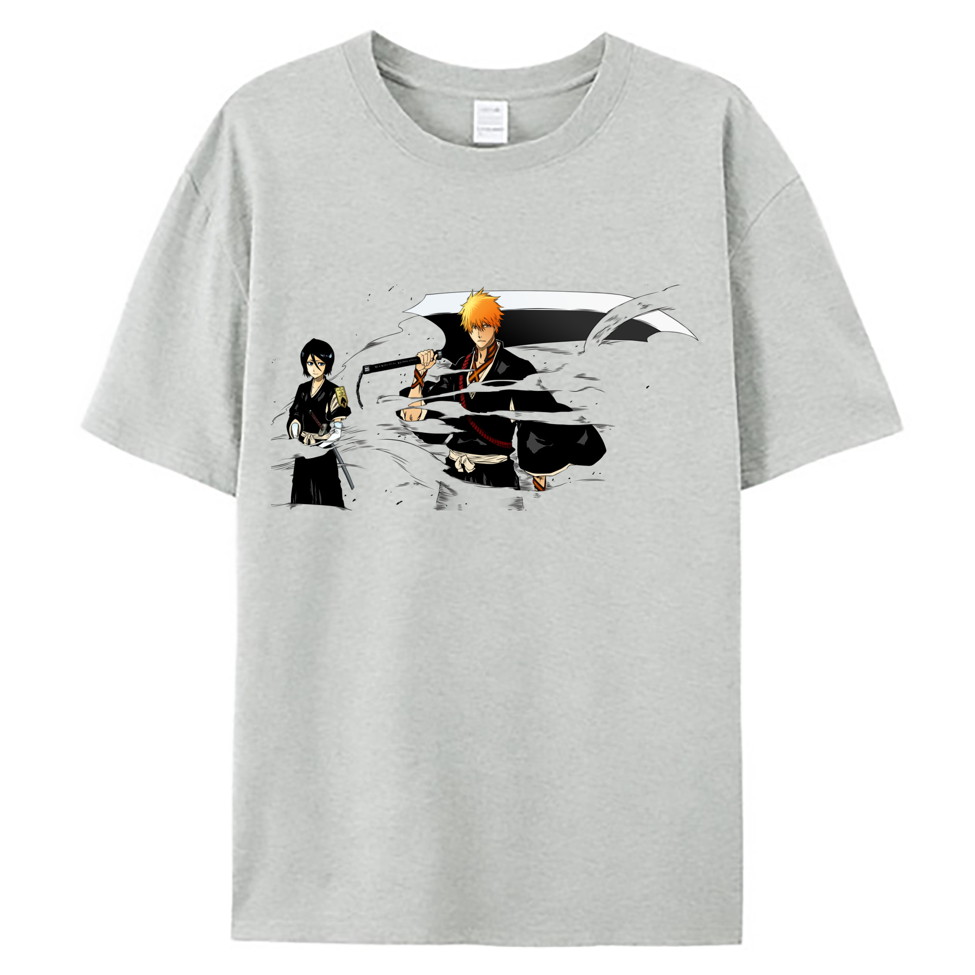 （画像用） ブリーチ 黒崎一護（くろさき いちご）BLEACH Kurosaki Ichigo 綿100％ メンズ半袖Tシャツ｜肌触りやわらか＆通気性