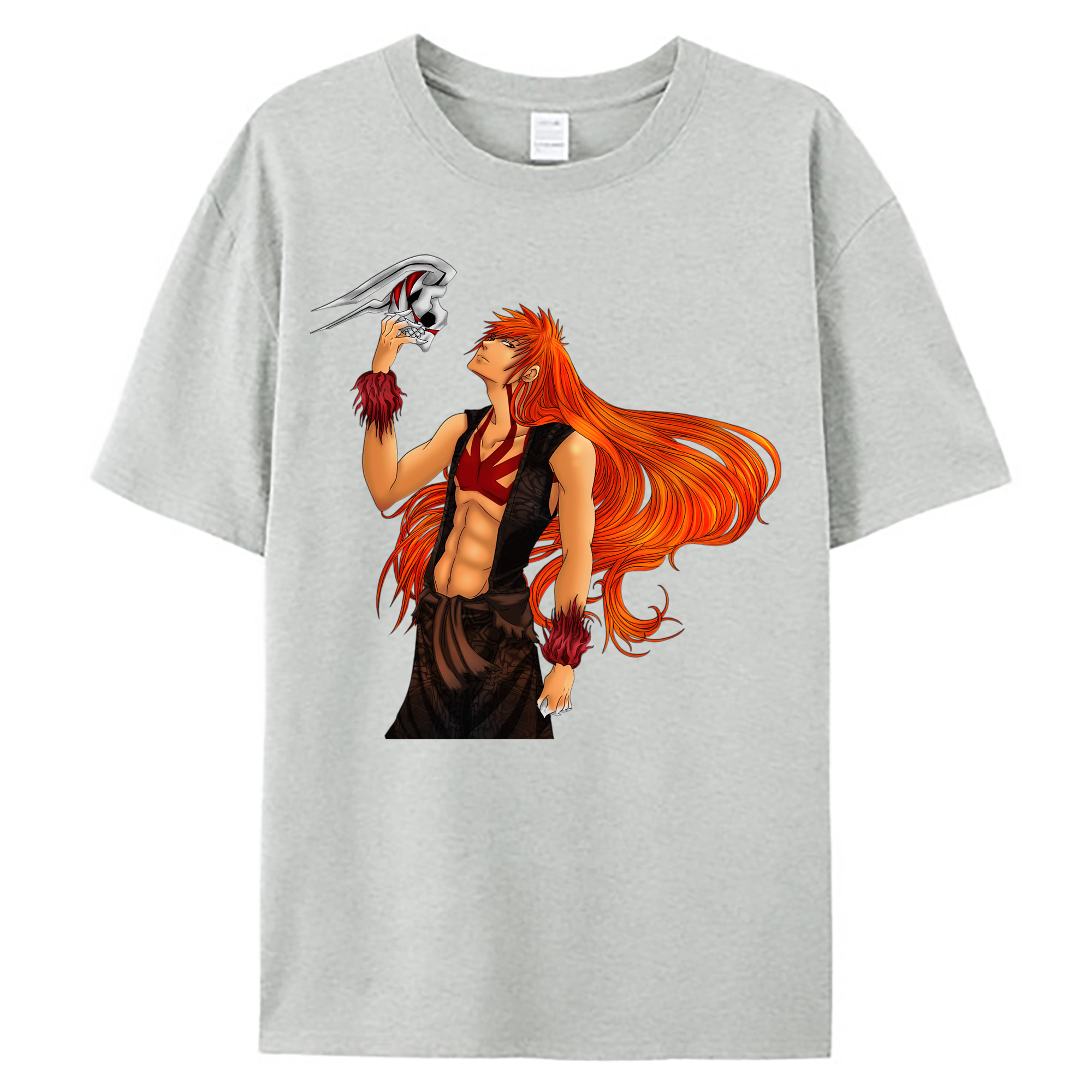 （画像用） ブリーチ 黒崎一護（くろさき いちご）BLEACH Kurosaki Ichigo 綿100％ メンズ半袖Tシャツ｜肌触りやわらか＆通気性