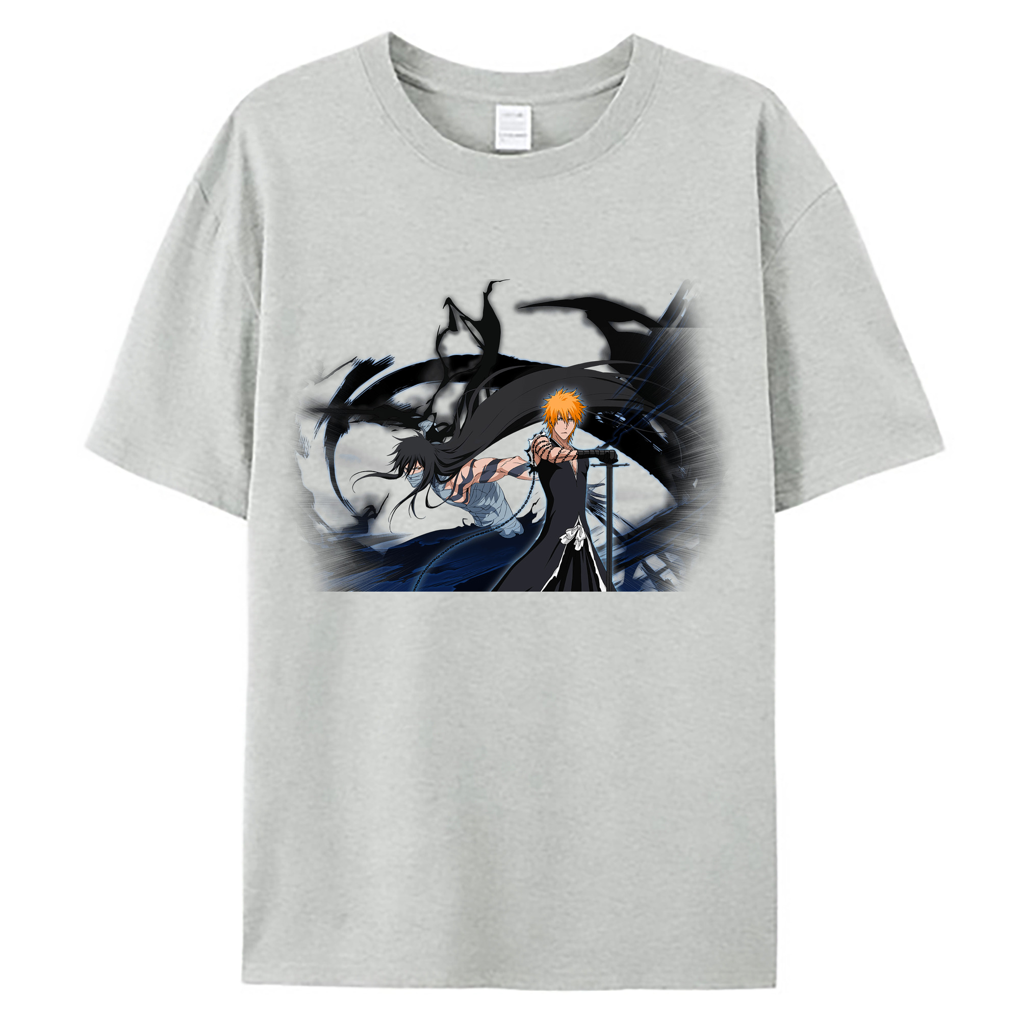 （画像用） ブリーチ 黒崎一護（くろさき いちご）BLEACH Kurosaki Ichigo 綿100％ メンズ半袖Tシャツ｜肌触りやわらか＆通気性