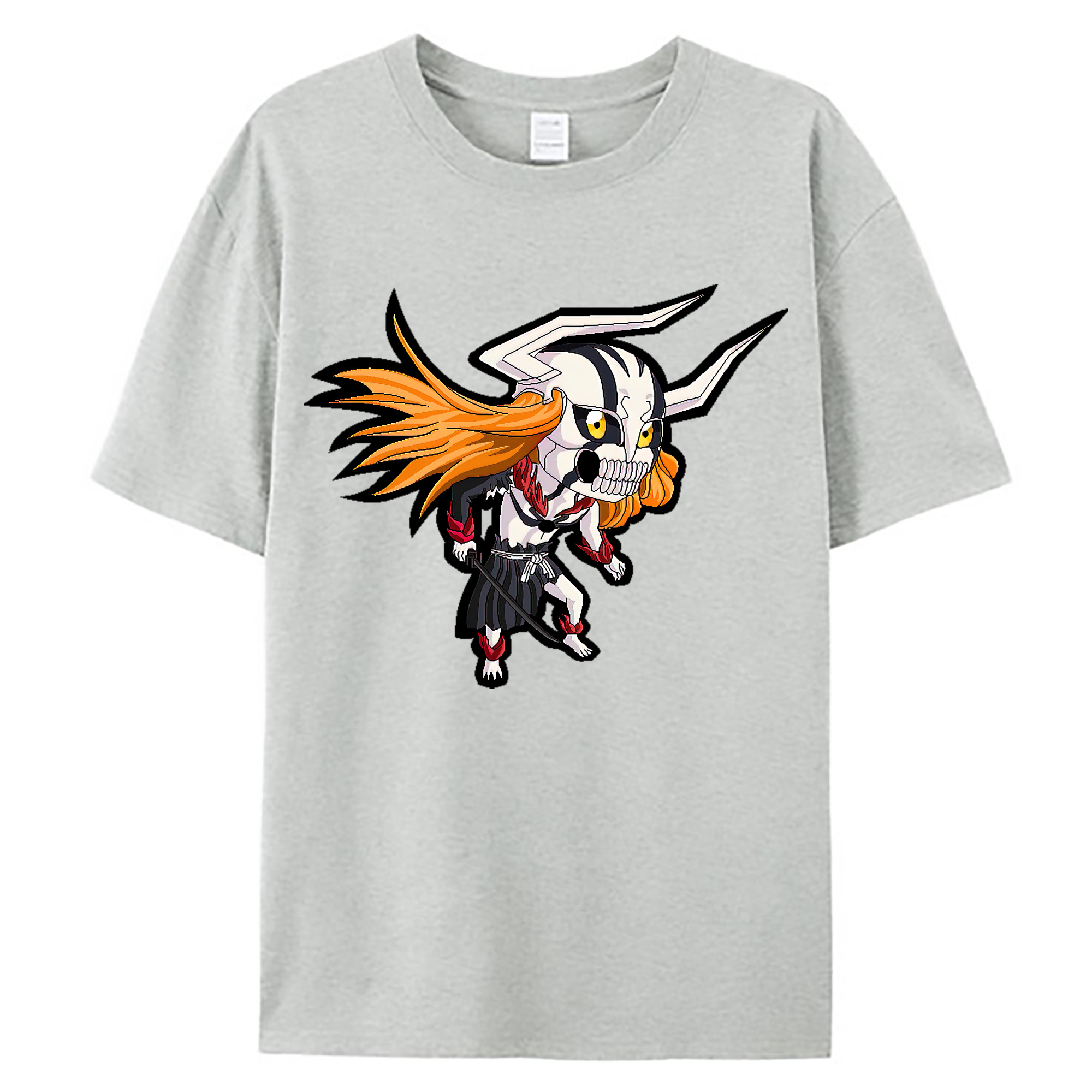 （画像用） ブリーチ 黒崎一護（くろさき いちご）BLEACH Kurosaki Ichigo 綿100％ メンズ半袖Tシャツ｜肌触りやわらか＆通気性