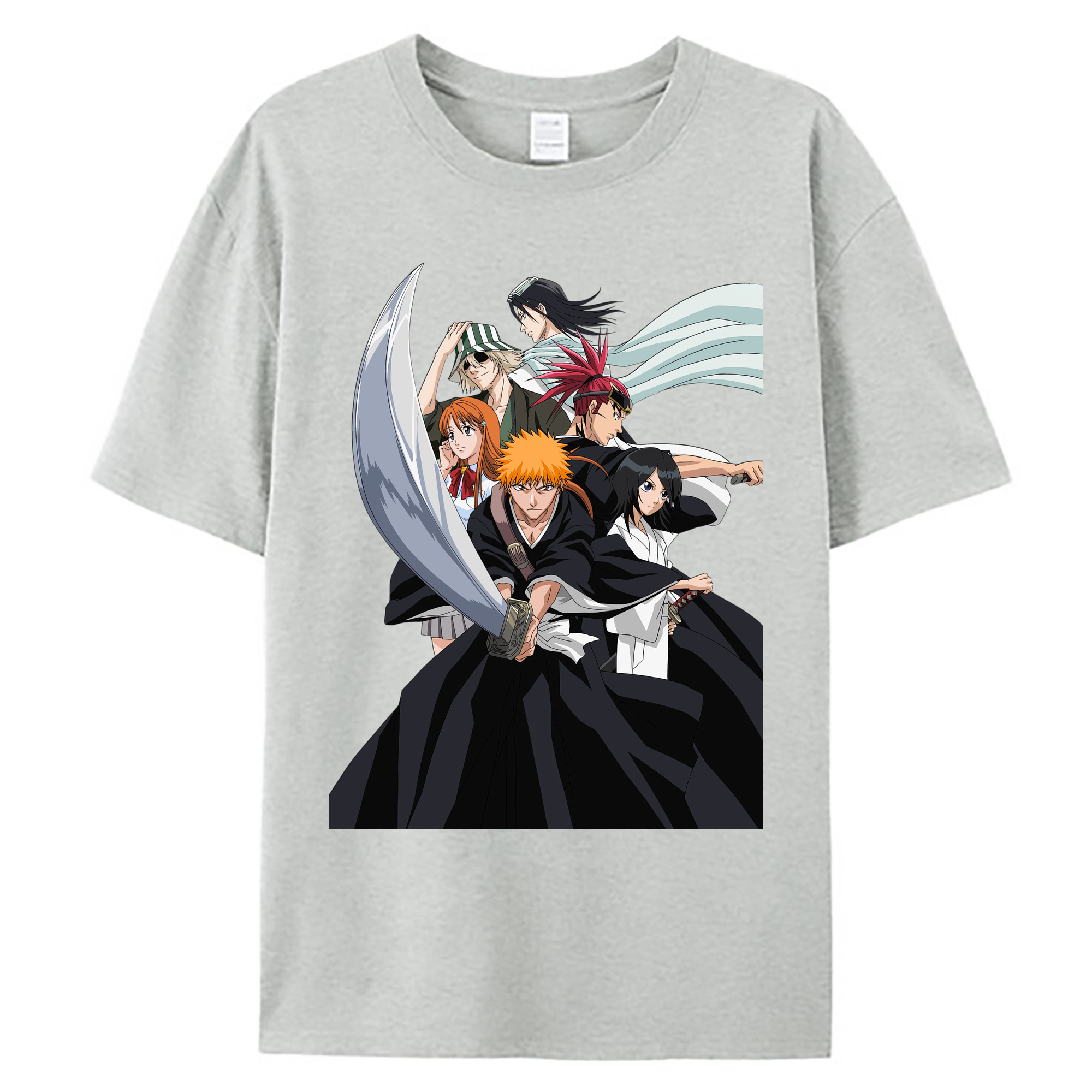 （画像用） ブリーチ 黒崎一護（くろさき いちご）BLEACH Kurosaki Ichigo 綿100％ メンズ半袖Tシャツ｜肌触りやわらか＆通気性