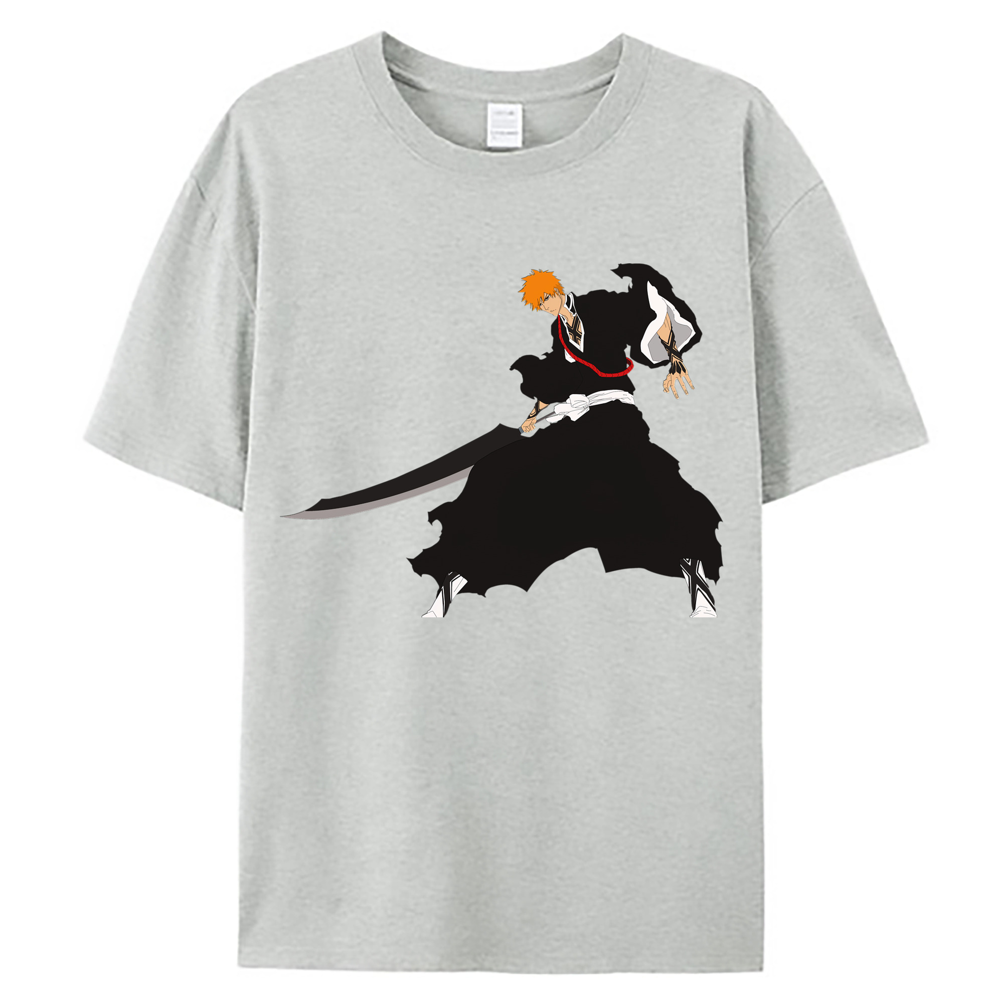 （画像用） ブリーチ 黒崎一護（くろさき いちご）BLEACH Kurosaki Ichigo 綿100％ メンズ半袖Tシャツ｜肌触りやわらか＆通気性