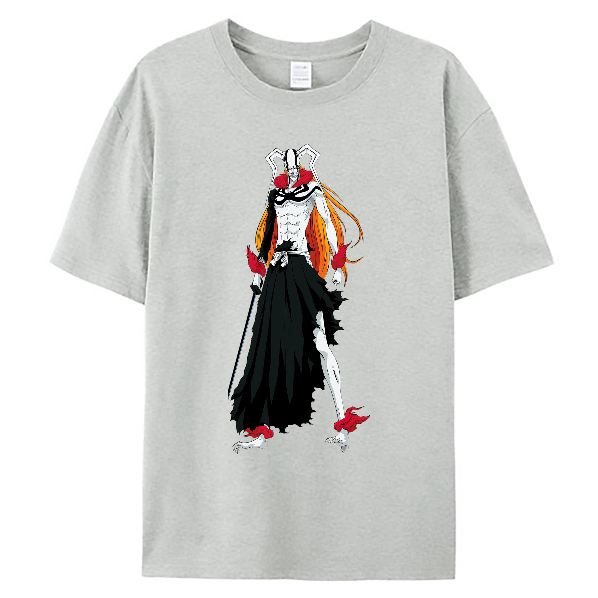 （画像用） ブリーチ 黒崎一護（くろさき いちご）BLEACH Kurosaki Ichigo 綿100％ メンズ半袖Tシャツ｜肌触りやわらか＆通気性