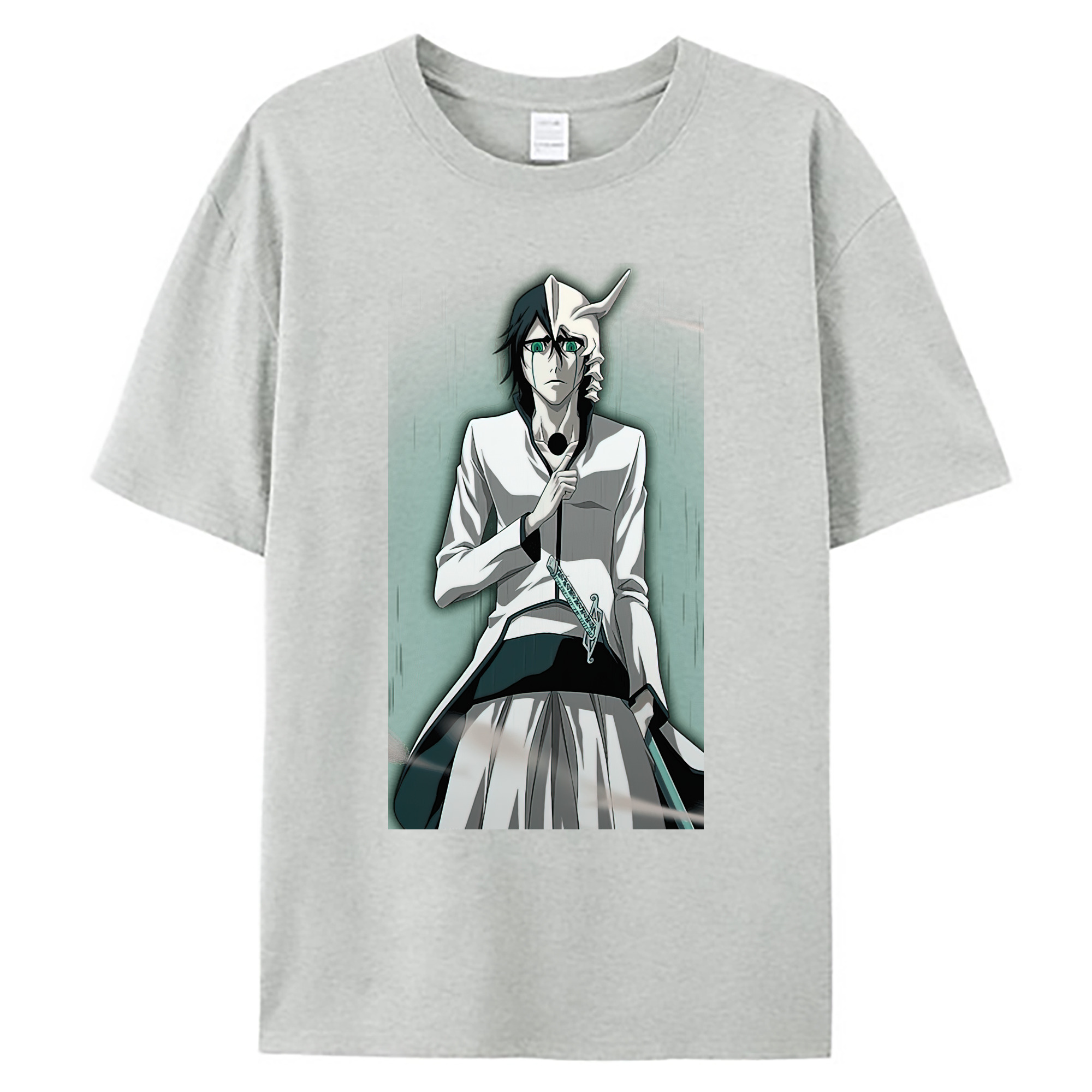 （画像用） ブリーチ ウルキオラ·シファー BLEACH Ulquiorra cifer 綿100％ メンズ半袖Tシャツ｜肌触りやわらか＆通気性